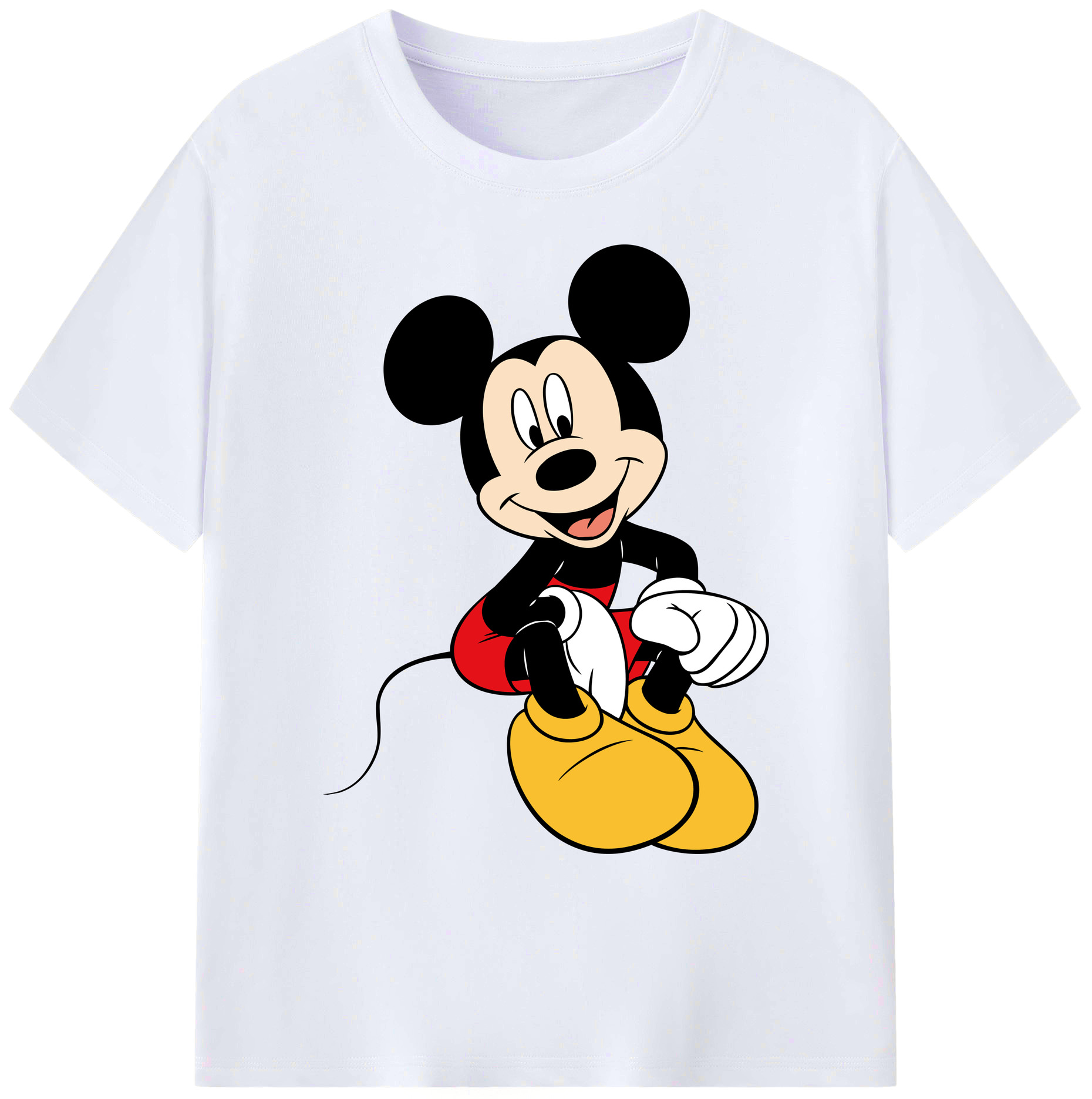 ミッキーマウス Mickey Mouse 綿100％ メンズ半袖Tシャツ｜肌触りやわらか＆通気性