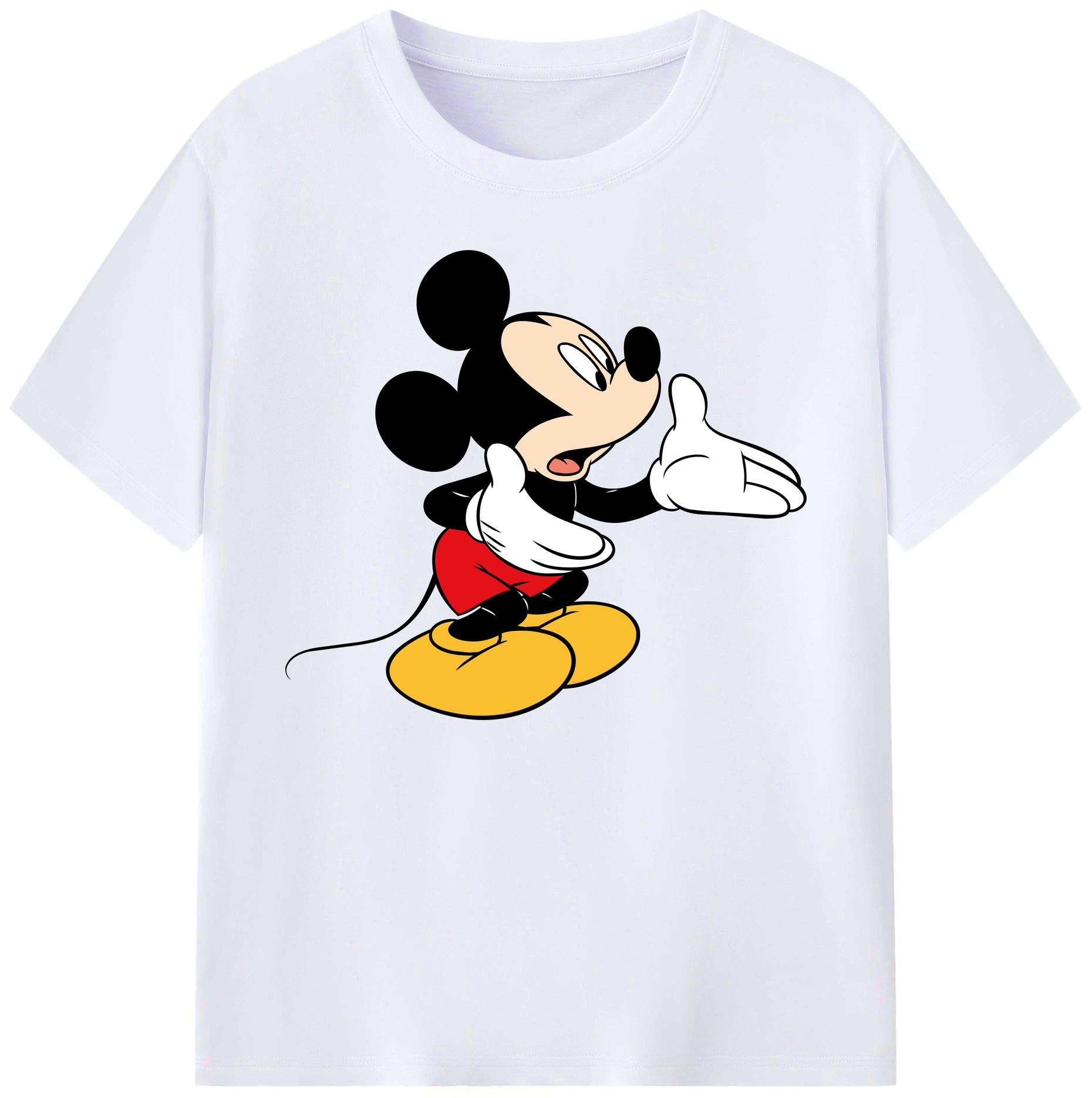 ミッキーマウス Mickey Mouse 綿100％ メンズ半袖Tシャツ｜肌触りやわらか＆通気性
