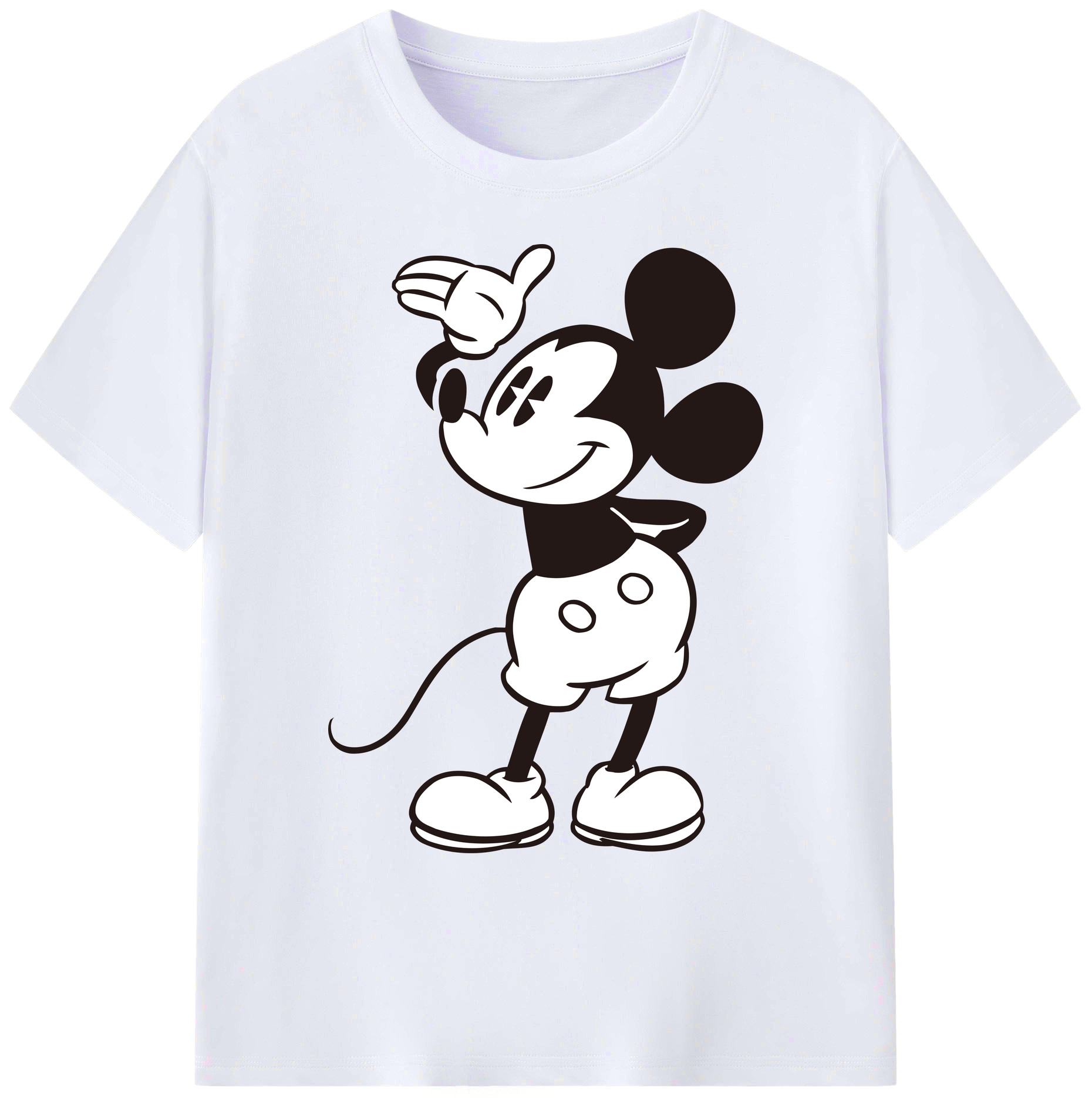 ミッキーマウス Mickey Mouse 綿100％ メンズ半袖Tシャツ｜肌触りやわらか＆通気性