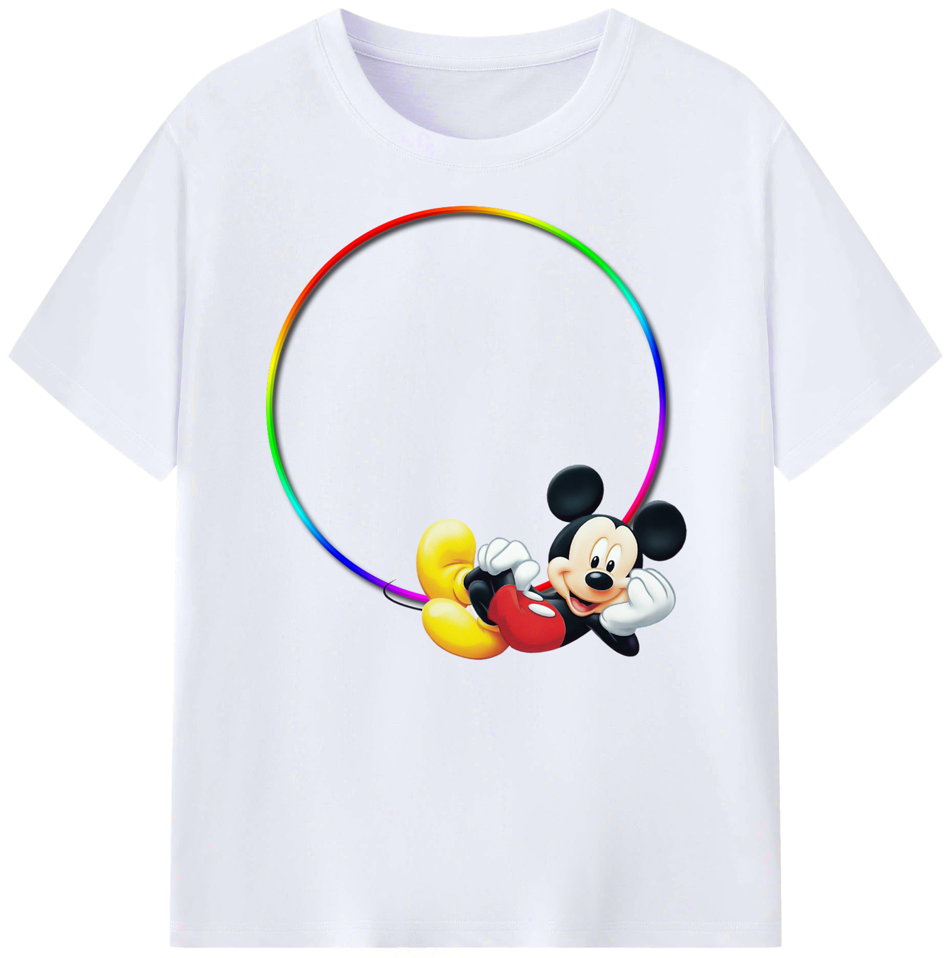 ミッキーマウス Mickey Mouse 綿100％ メンズ半袖Tシャツ｜肌触りやわらか＆通気性
