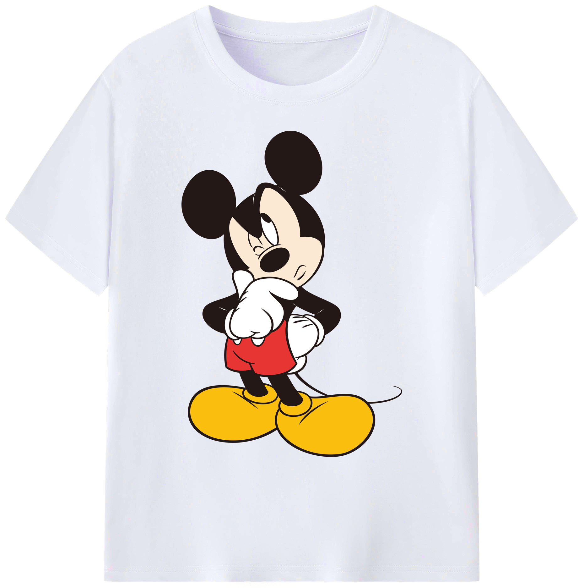 ミッキーマウス Mickey Mouse 綿100％ メンズ半袖Tシャツ｜肌触りやわらか＆通気性