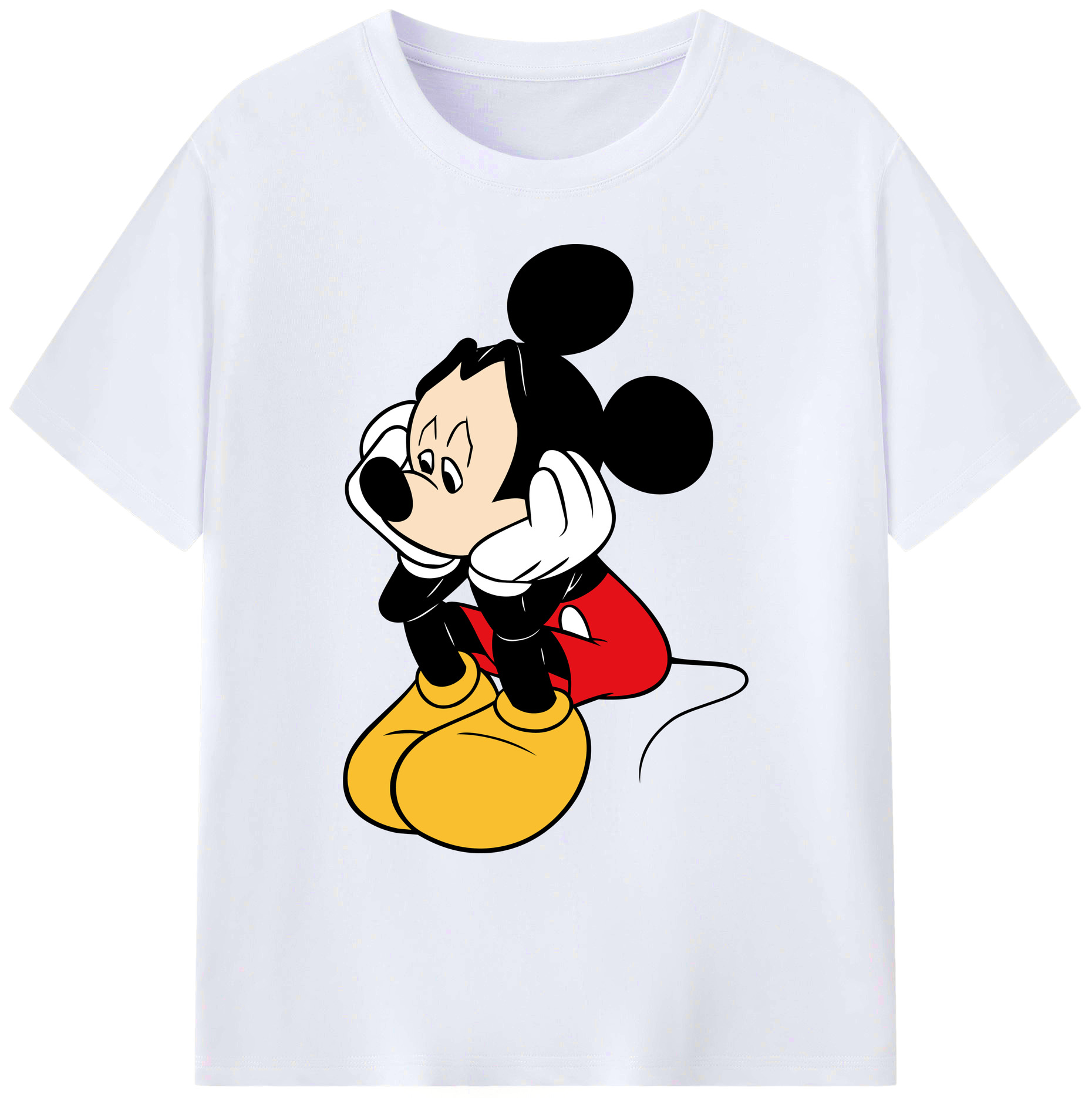 ミッキーマウス Mickey Mouse 綿100％ メンズ半袖Tシャツ｜肌触りやわらか＆通気性