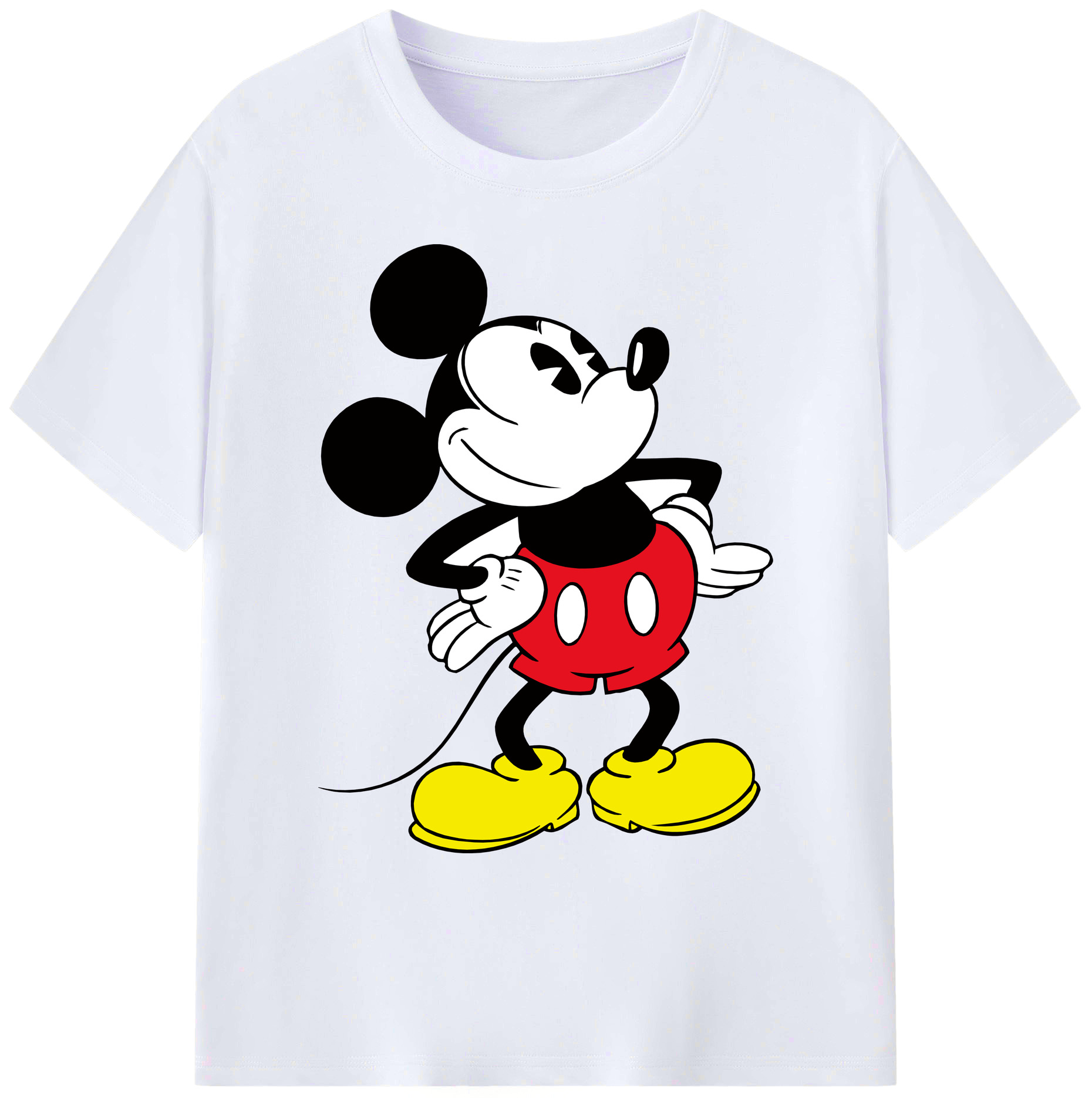 ミッキーマウス Mickey Mouse 綿100％ メンズ半袖Tシャツ｜肌触りやわらか＆通気性