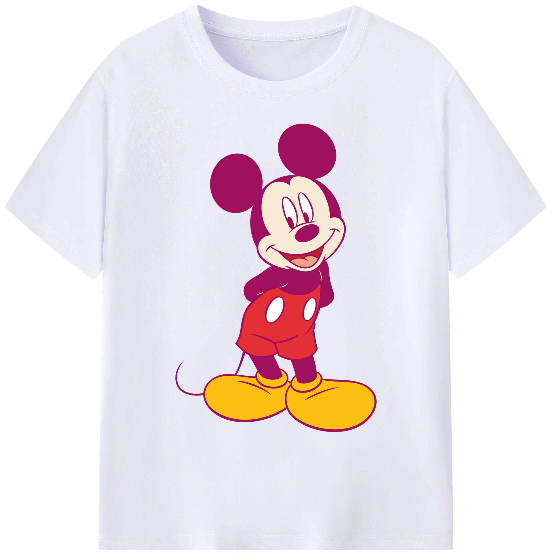 ミッキーマウス Mickey Mouse 綿100％ メンズ半袖Tシャツ｜肌触りやわらか＆通気性