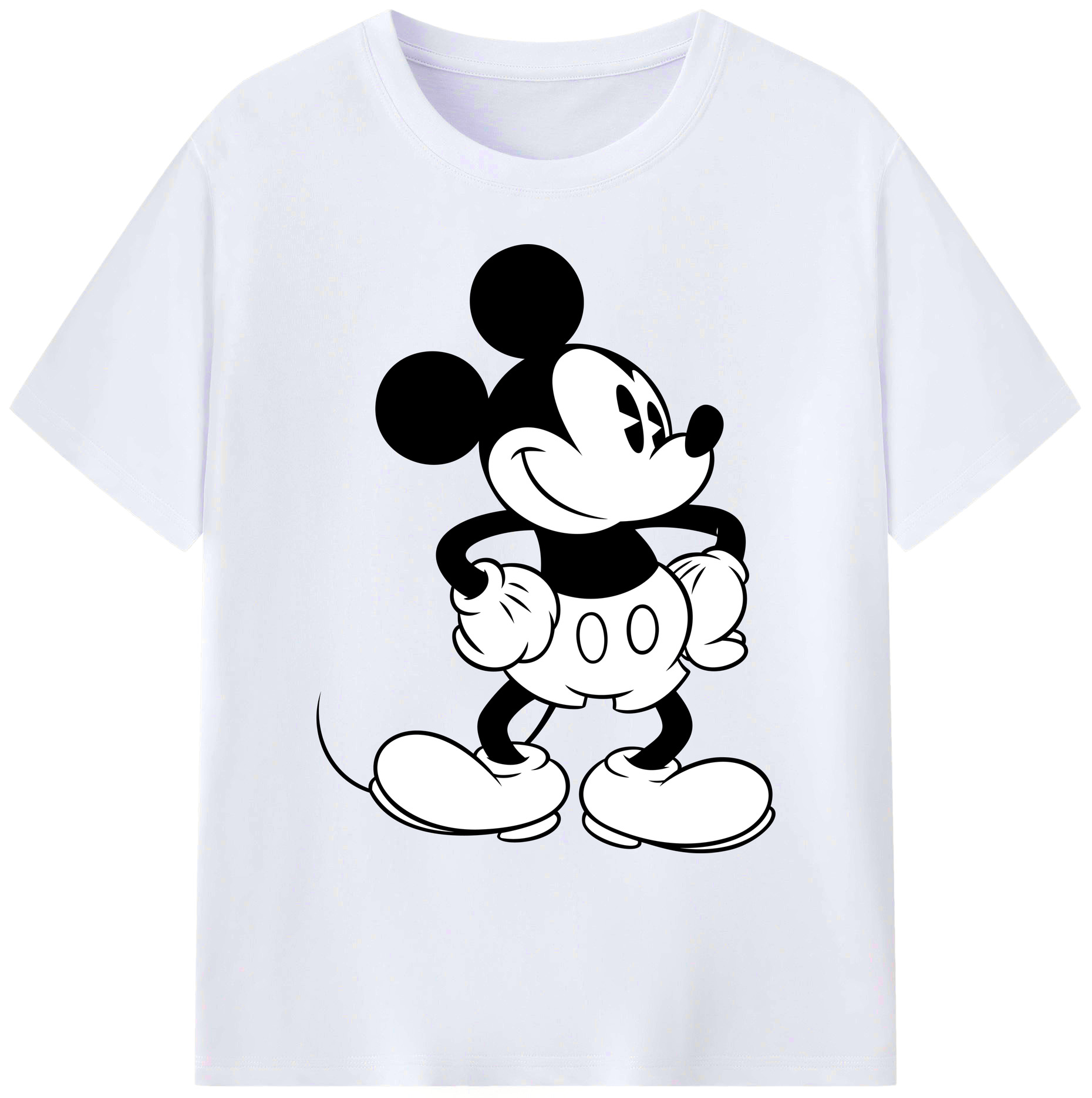 ミッキーマウス Mickey Mouse 綿100％ メンズ半袖Tシャツ｜肌触りやわらか＆通気性
