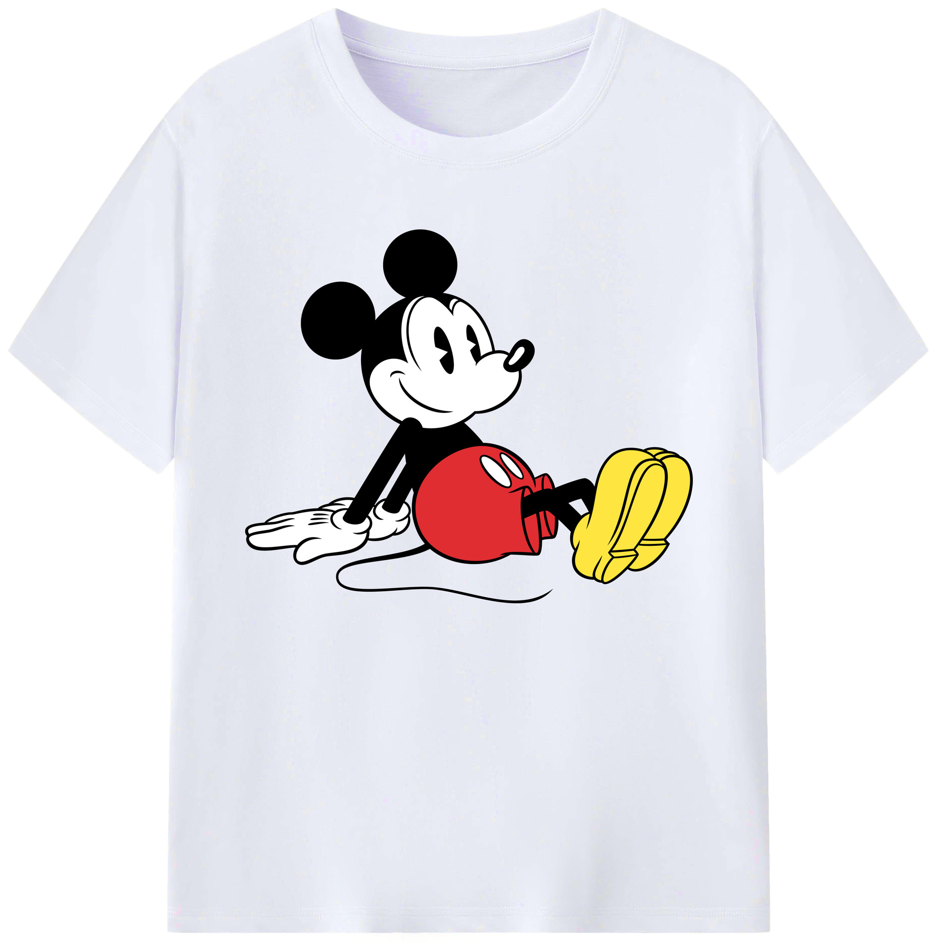 ミッキーマウス Mickey Mouse 綿100％ メンズ半袖Tシャツ｜肌触りやわらか＆通気性