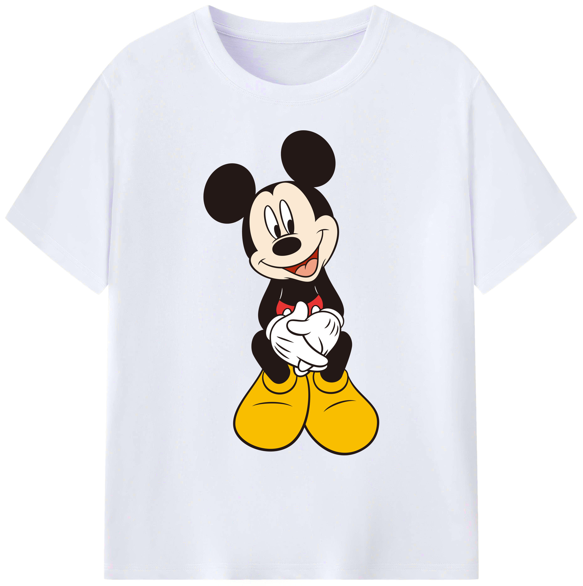 ミッキーマウス Mickey Mouse 綿100％ メンズ半袖Tシャツ｜肌触りやわらか＆通気性