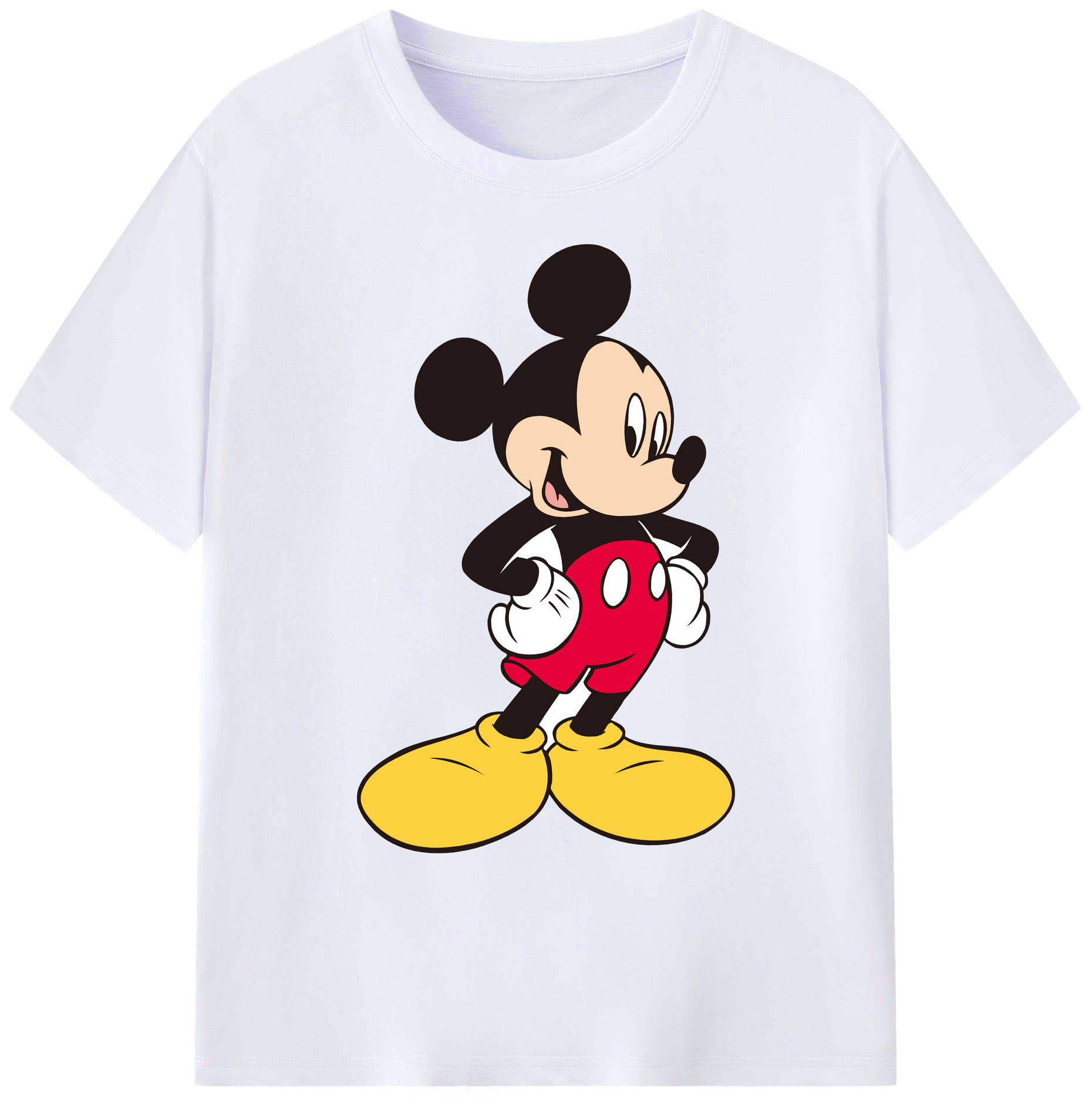 ミッキーマウス Mickey Mouse 綿100％ メンズ半袖Tシャツ｜肌触りやわらか＆通気性
