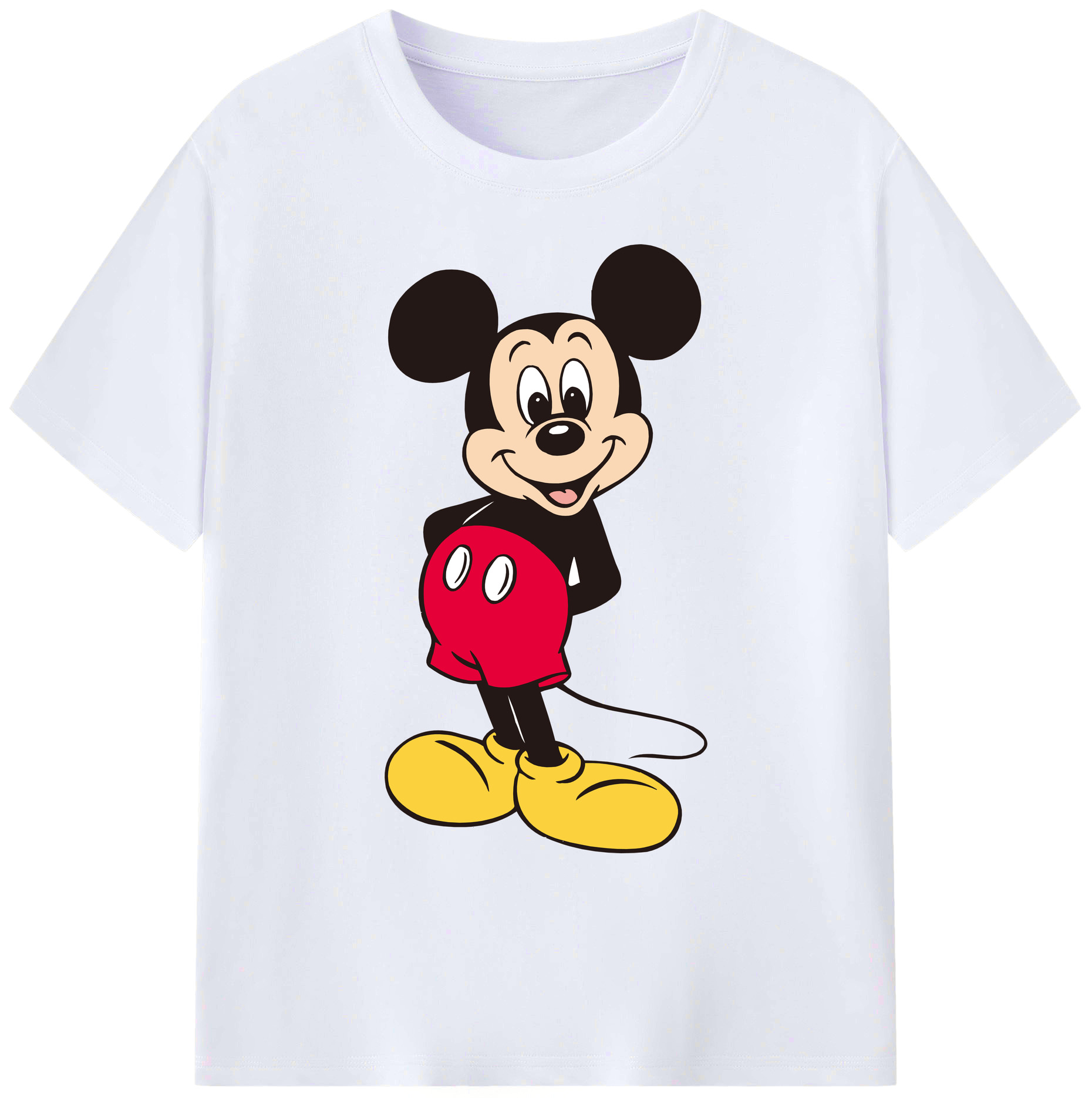 ミッキーマウス Mickey Mouse 綿100％ メンズ半袖Tシャツ｜肌触りやわらか＆通気性