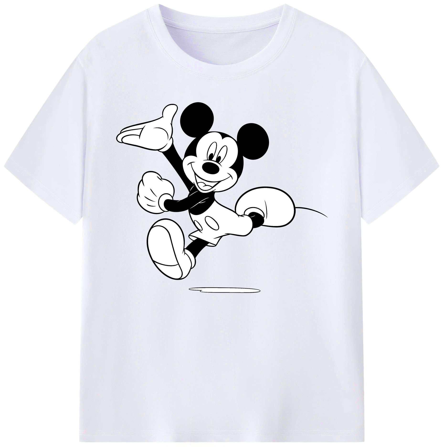 ミッキーマウス Mickey Mouse 綿100％ メンズ半袖Tシャツ｜肌触りやわらか＆通気性