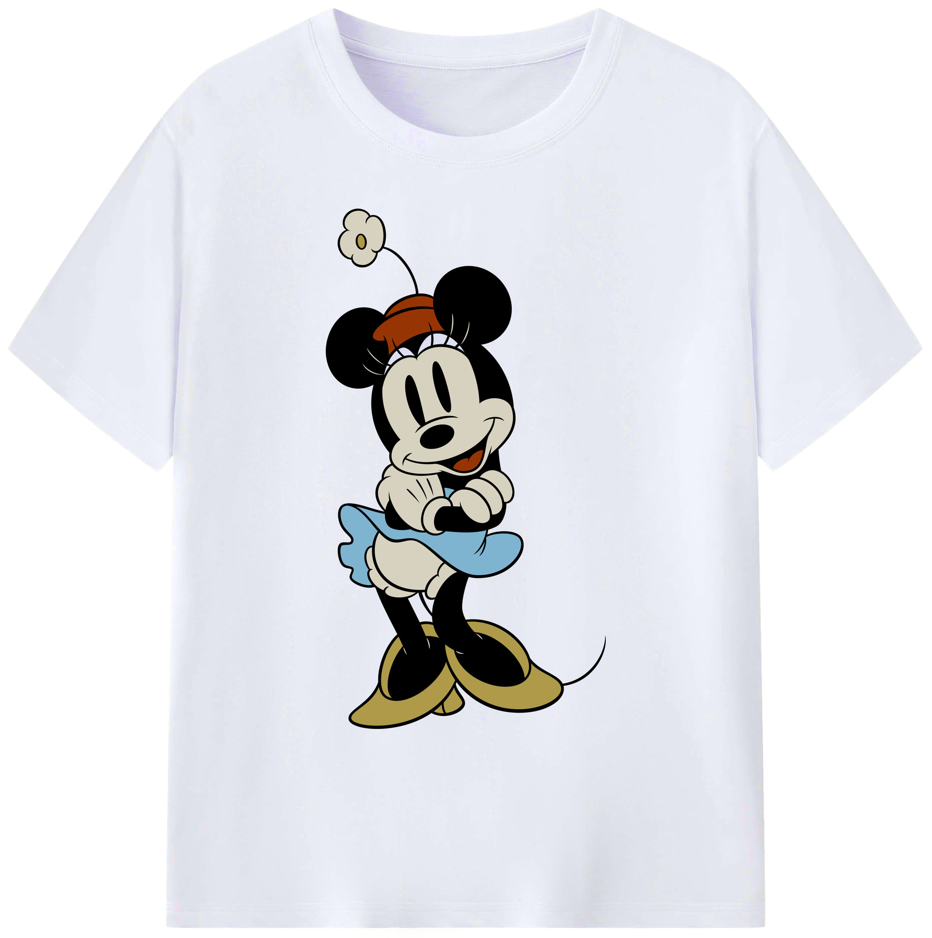 ミッキーマウス Mickey Mouse 綿100％ メンズ半袖Tシャツ｜肌触りやわらか＆通気性