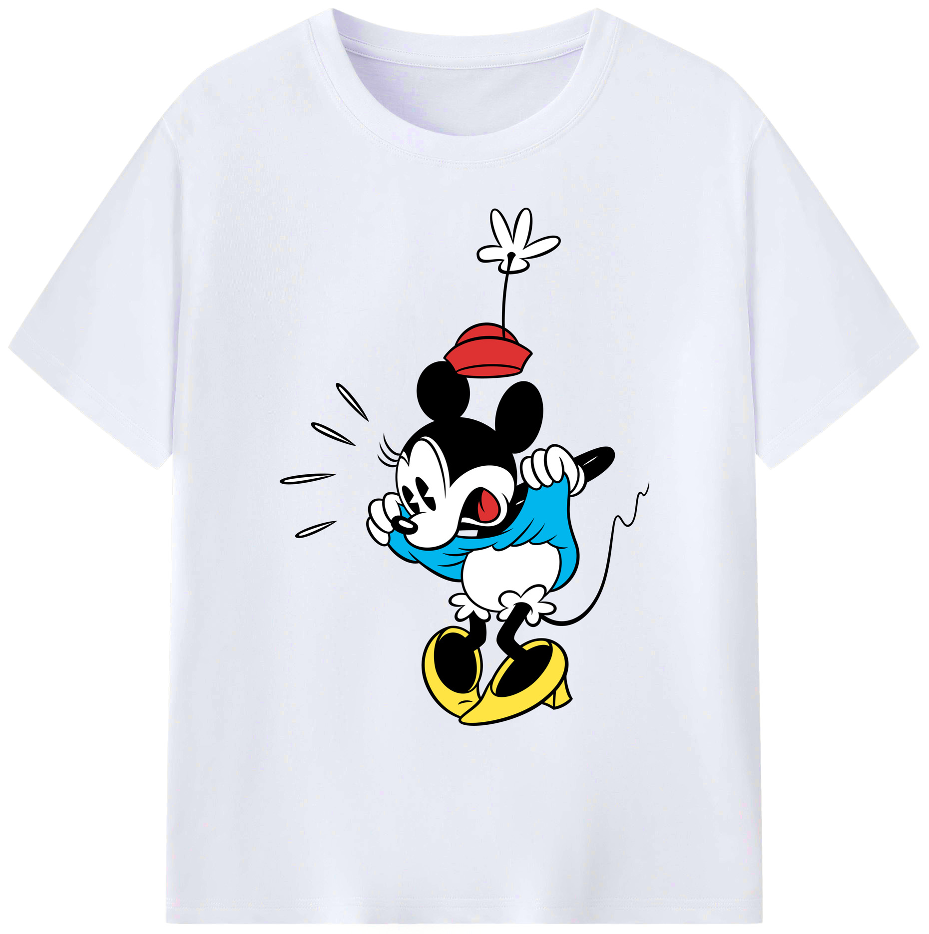 ミッキーマウス Mickey Mouse 綿100％ メンズ半袖Tシャツ｜肌触りやわらか＆通気性