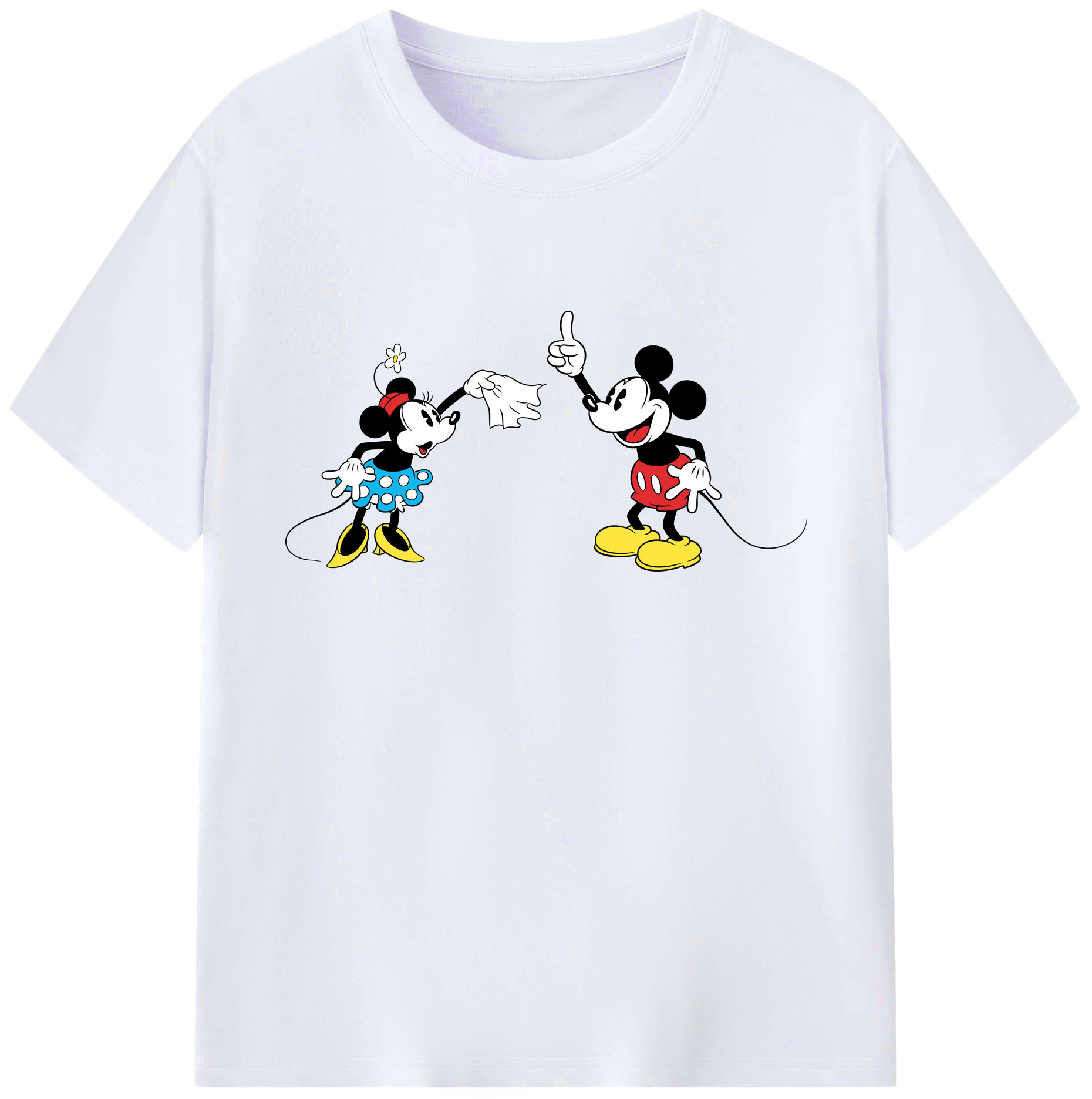ミッキーマウス Mickey Mouse 綿100％ メンズ半袖Tシャツ｜肌触りやわらか＆通気性