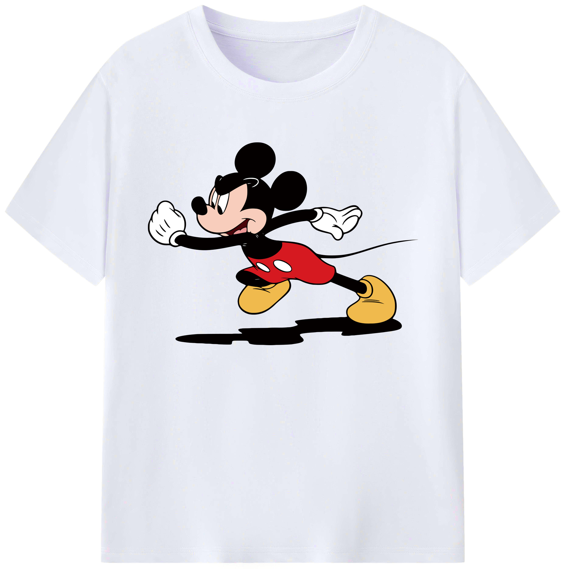 ミッキーマウス Mickey Mouse 綿100％ メンズ半袖Tシャツ｜肌触りやわらか＆通気性