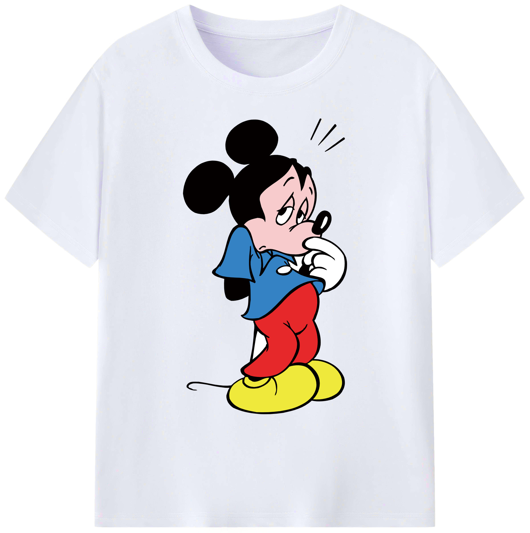 ミッキーマウス Mickey Mouse 綿100％ メンズ半袖Tシャツ｜肌触りやわらか＆通気性