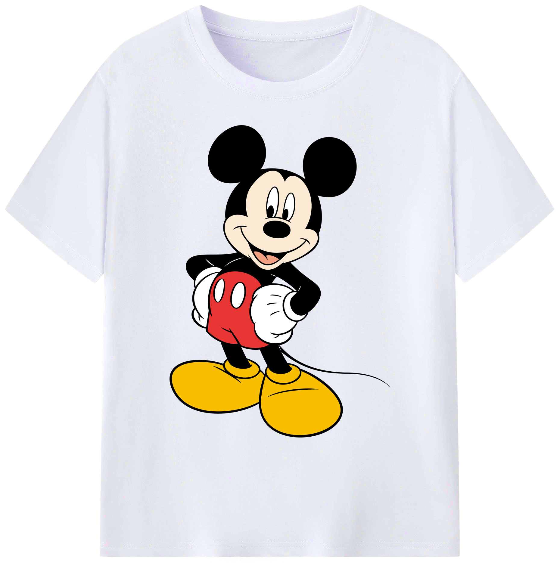ミッキーマウス Mickey Mouse 綿100％ メンズ半袖Tシャツ｜肌触りやわらか＆通気性