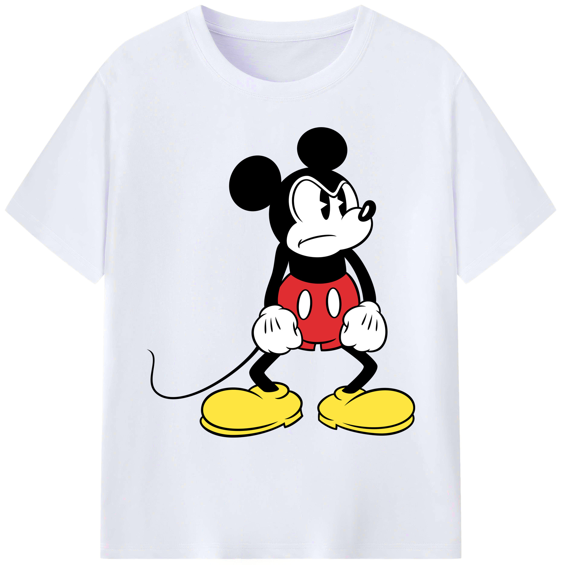 ミッキーマウス Mickey Mouse 綿100％ メンズ半袖Tシャツ｜肌触りやわらか＆通気性