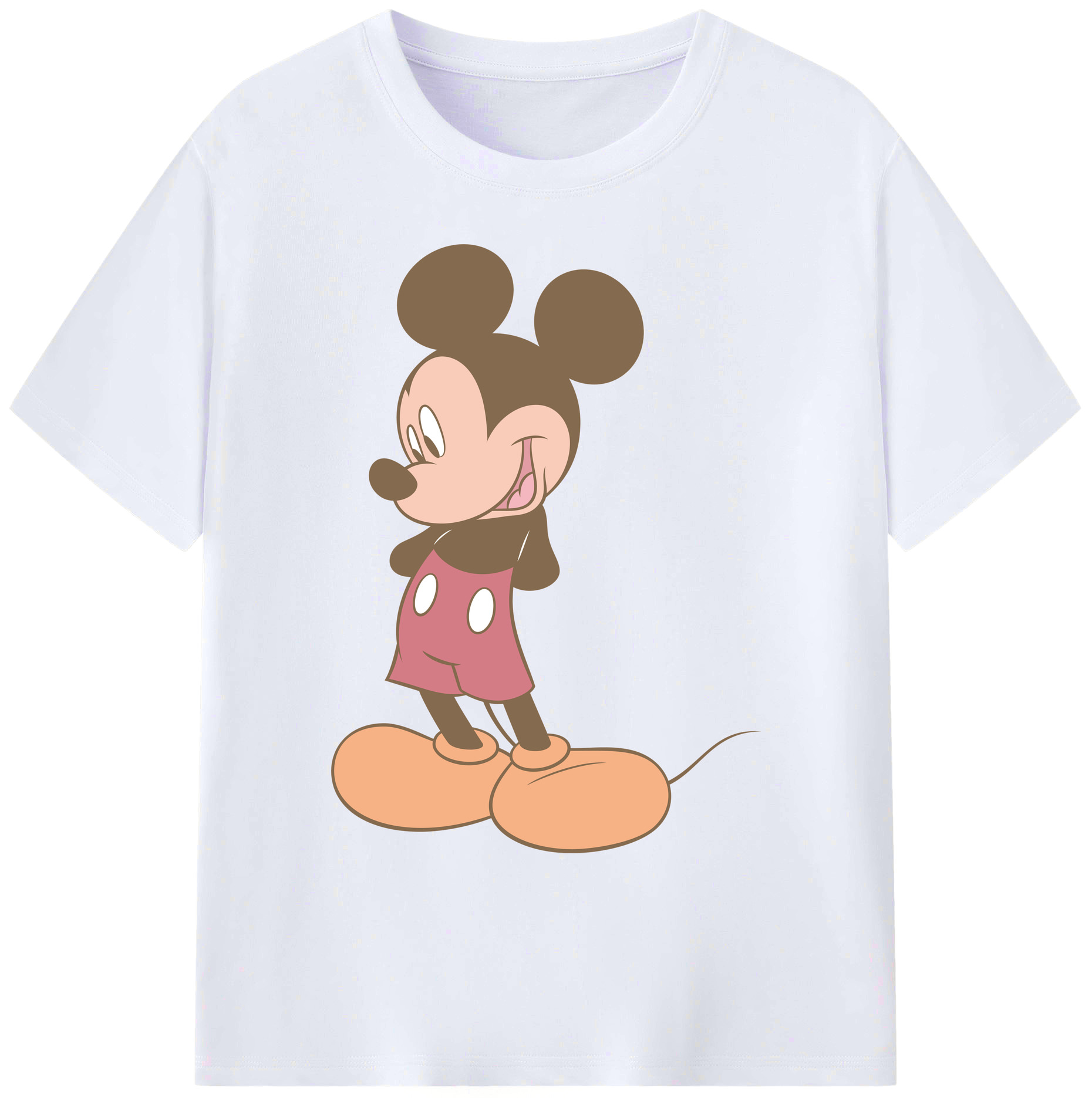 ミッキーマウス Mickey Mouse 綿100％ メンズ半袖Tシャツ｜肌触りやわらか＆通気性