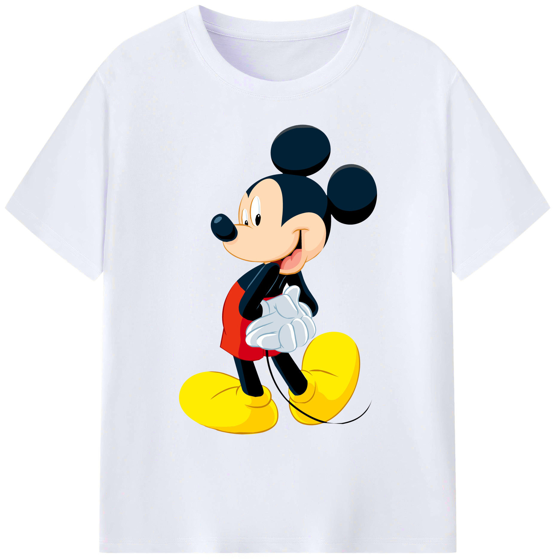 ミッキーマウス Mickey Mouse 綿100％ メンズ半袖Tシャツ｜肌触りやわらか＆通気性