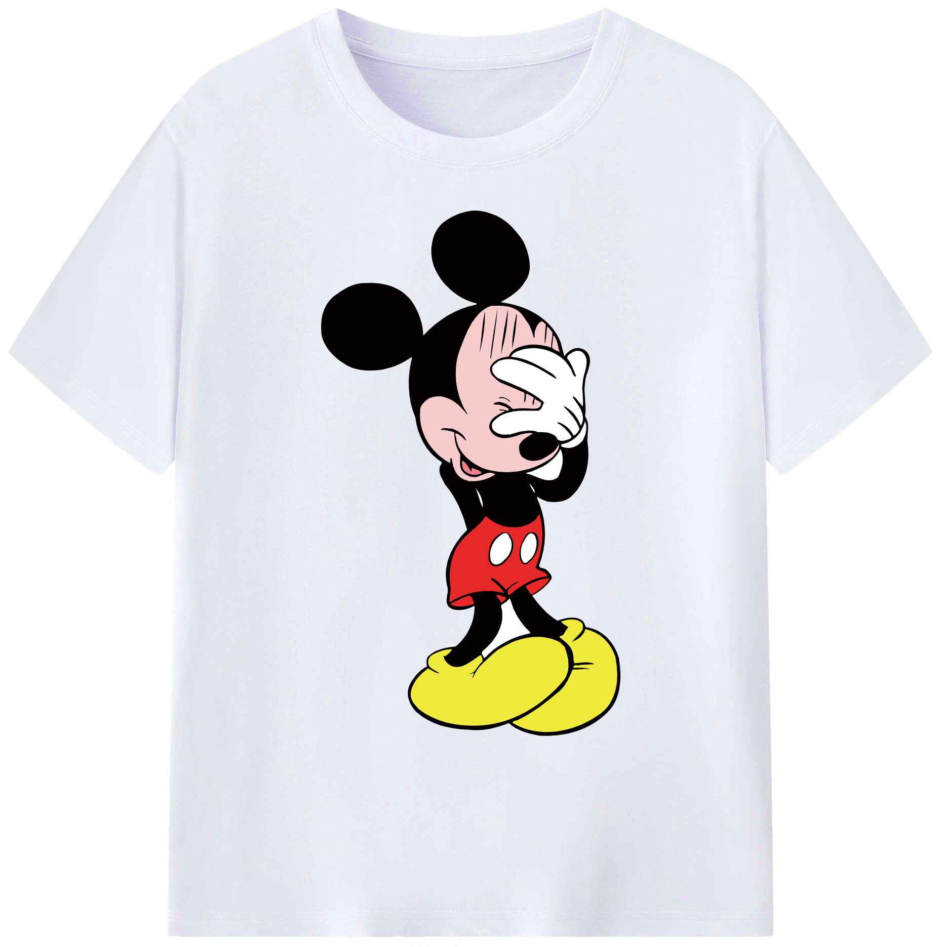 ミッキーマウス Mickey Mouse 綿100％ メンズ半袖Tシャツ｜肌触りやわらか＆通気性