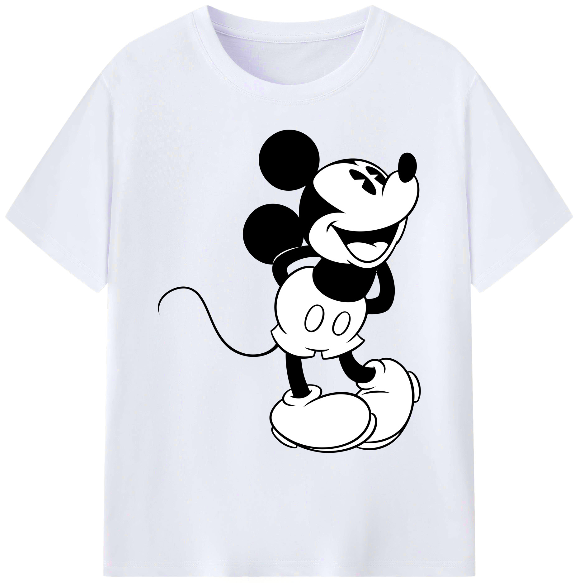 ミッキーマウス Mickey Mouse 綿100％ メンズ半袖Tシャツ｜肌触りやわらか＆通気性