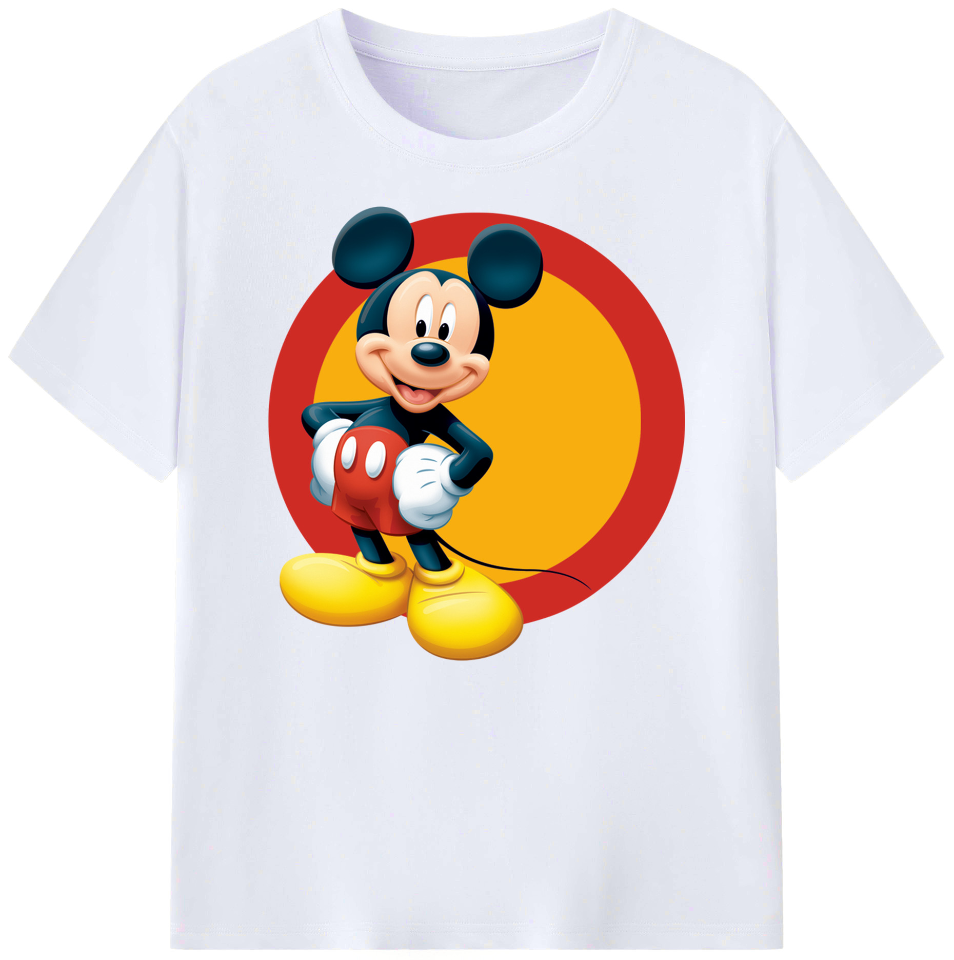 ミッキーマウス Mickey Mouse 綿100％ メンズ半袖Tシャツ｜肌触りやわらか＆通気性