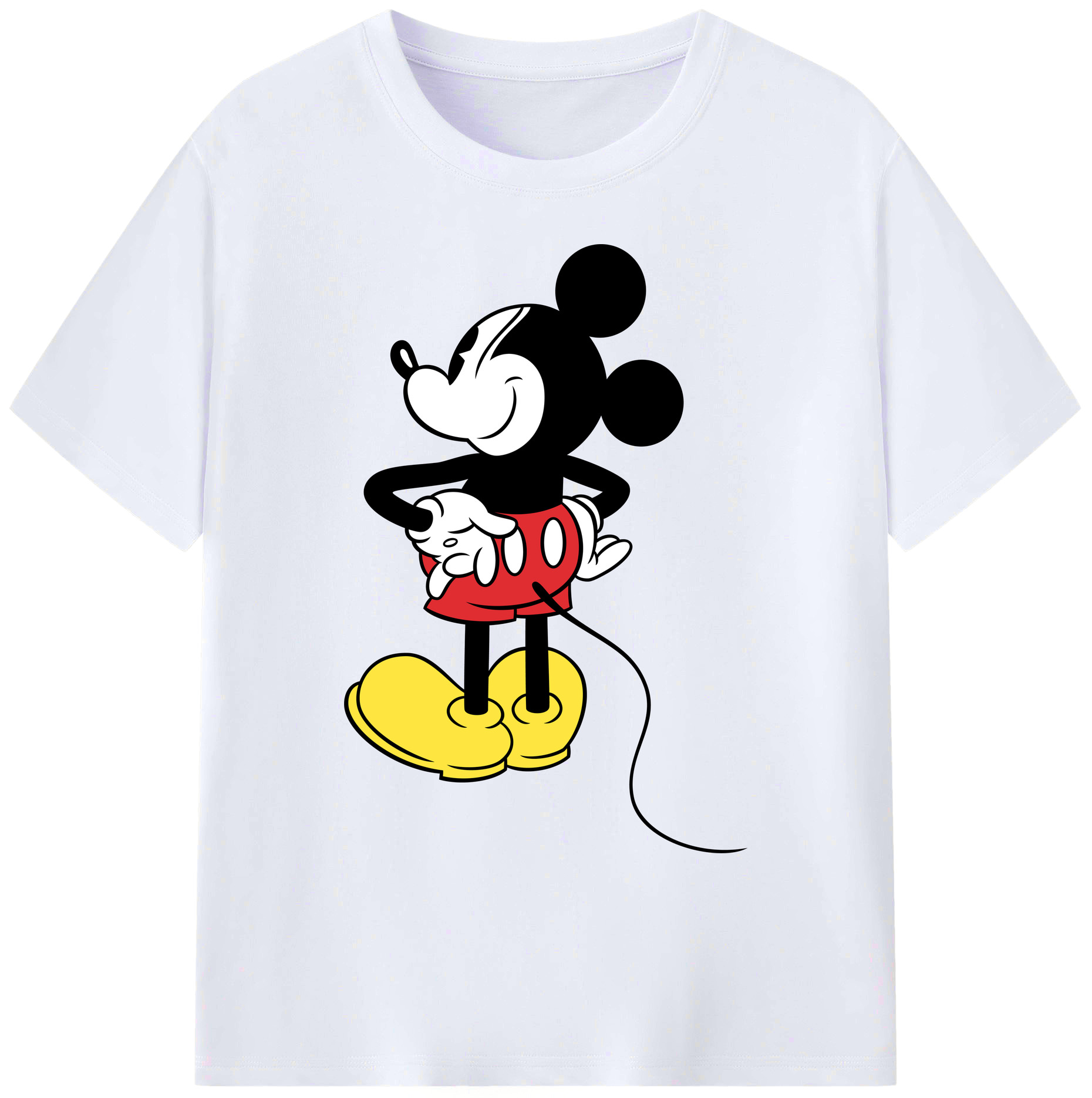 ミッキーマウス Mickey Mouse 綿100％ メンズ半袖Tシャツ｜肌触りやわらか＆通気性