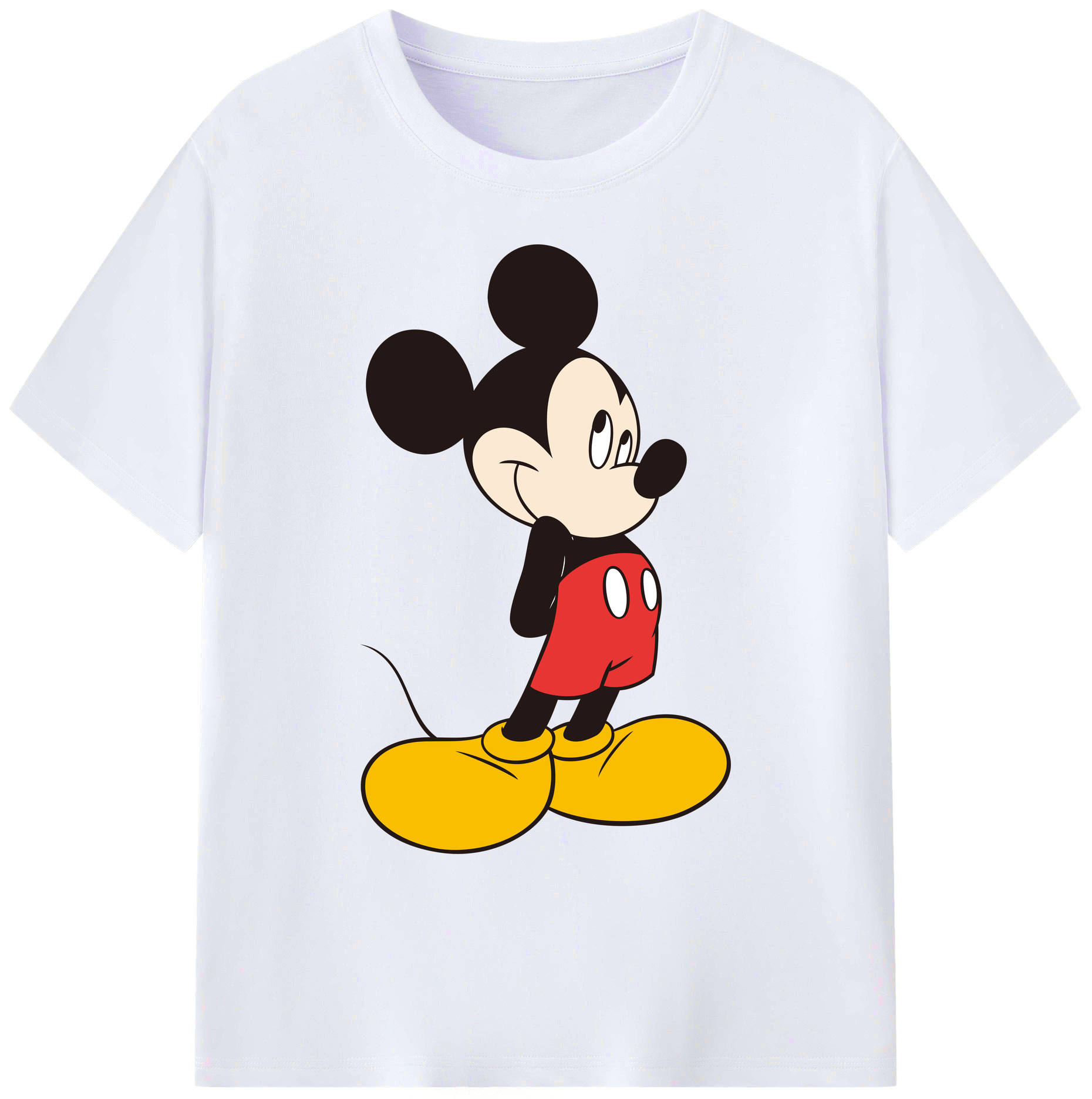 ミッキーマウス Mickey Mouse 綿100％ メンズ半袖Tシャツ｜肌触りやわらか＆通気性
