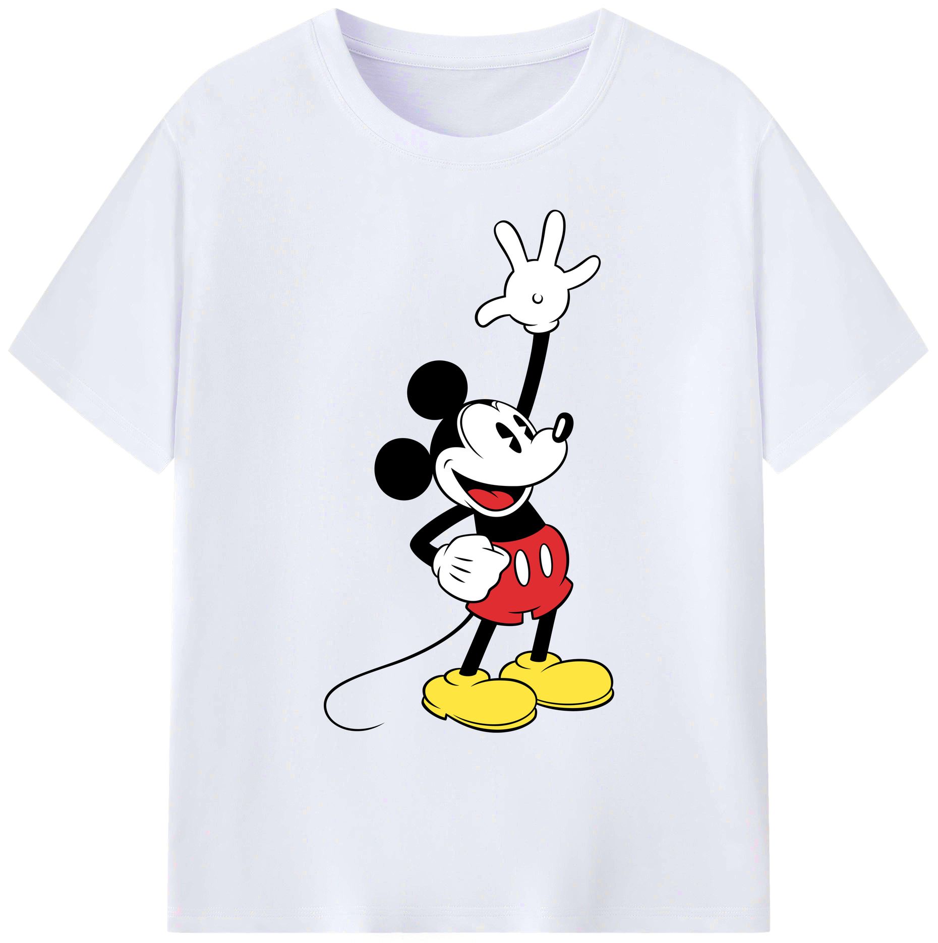 ミッキーマウス Mickey Mouse 綿100％ メンズ半袖Tシャツ｜肌触りやわらか＆通気性