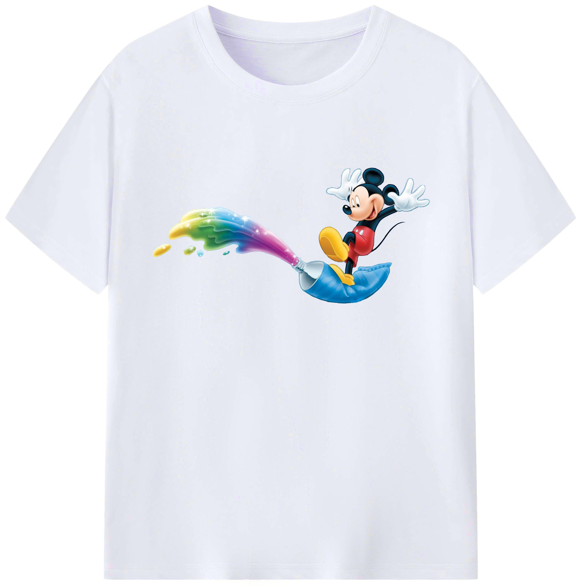 ミッキーマウス Mickey Mouse 綿100％ メンズ半袖Tシャツ｜肌触りやわらか＆通気性