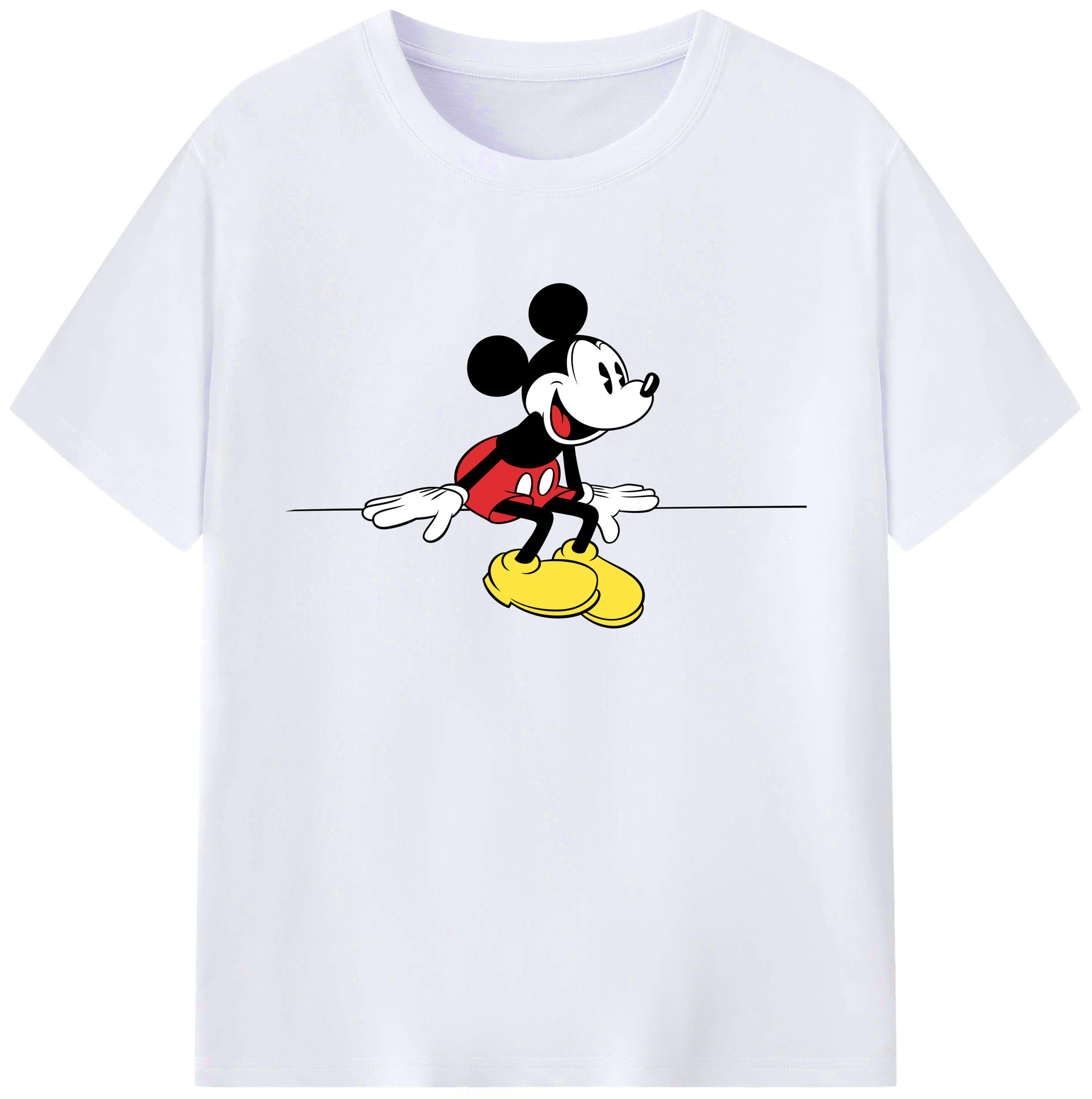 ミッキーマウス Mickey Mouse 綿100％ メンズ半袖Tシャツ｜肌触りやわらか＆通気性