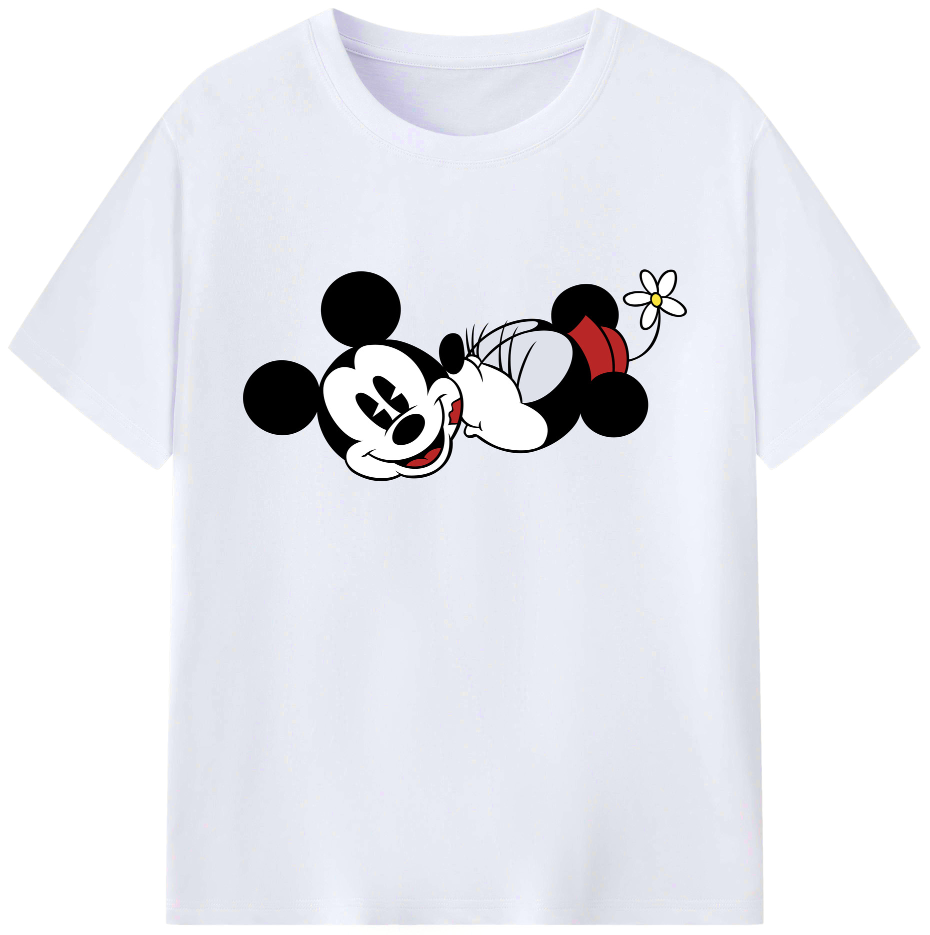 ミッキーマウス Mickey Mouse 綿100％ メンズ半袖Tシャツ｜肌触りやわらか＆通気性