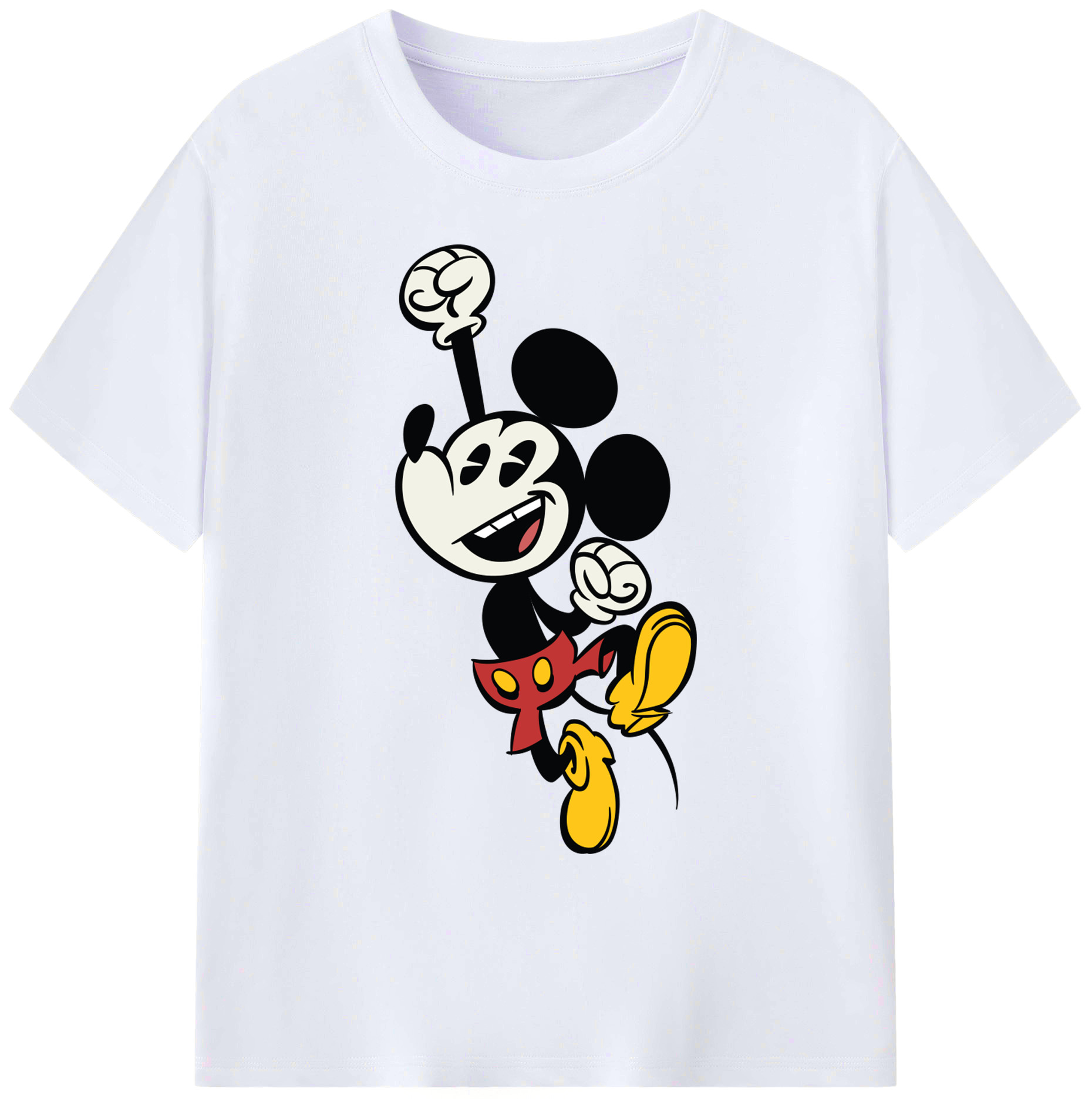 ミッキーマウス Mickey Mouse 綿100％ メンズ半袖Tシャツ｜肌触りやわらか＆通気性