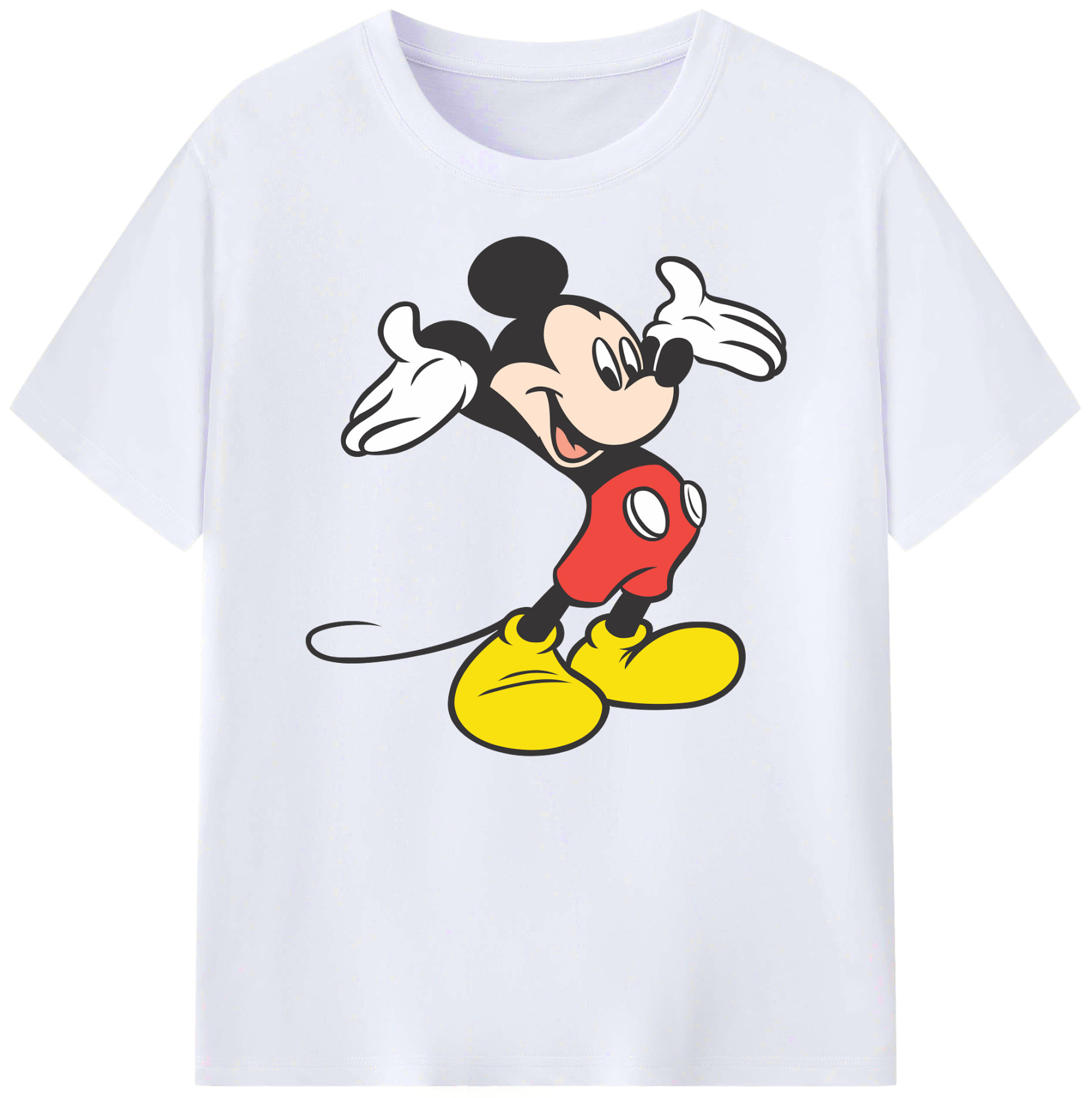 ミッキーマウス Mickey Mouse 綿100％ メンズ半袖Tシャツ｜肌触りやわらか＆通気性