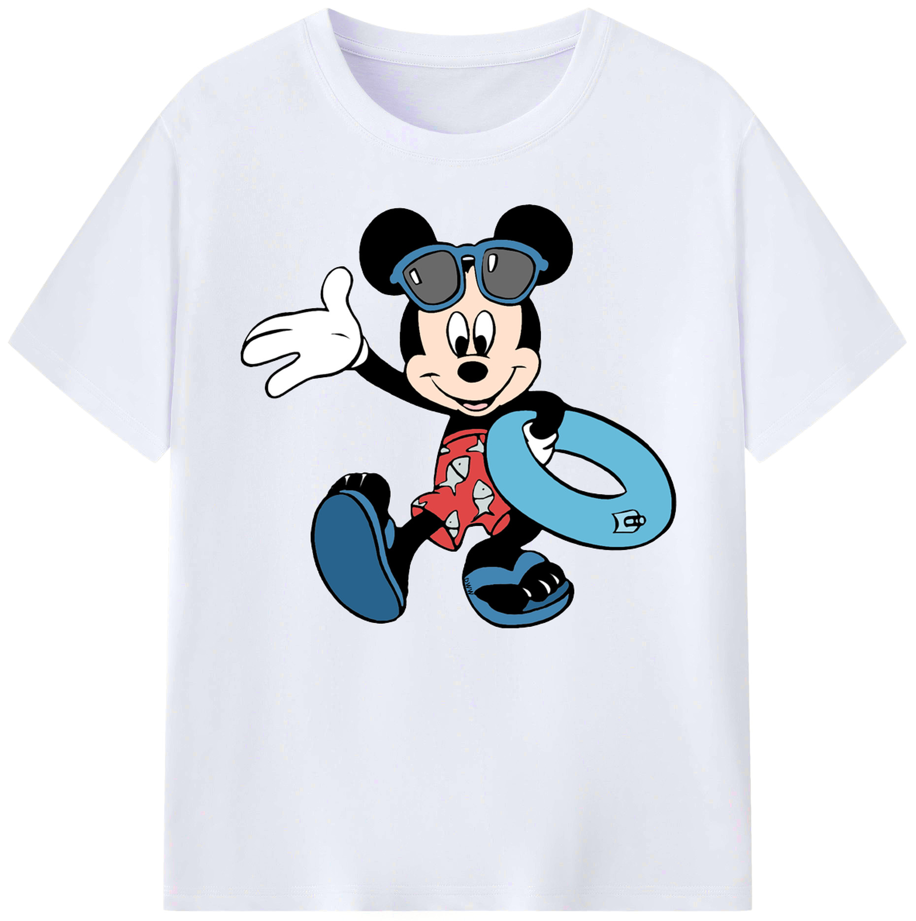 ミッキーマウス Mickey Mouse 綿100％ メンズ半袖Tシャツ｜肌触りやわらか＆通気性