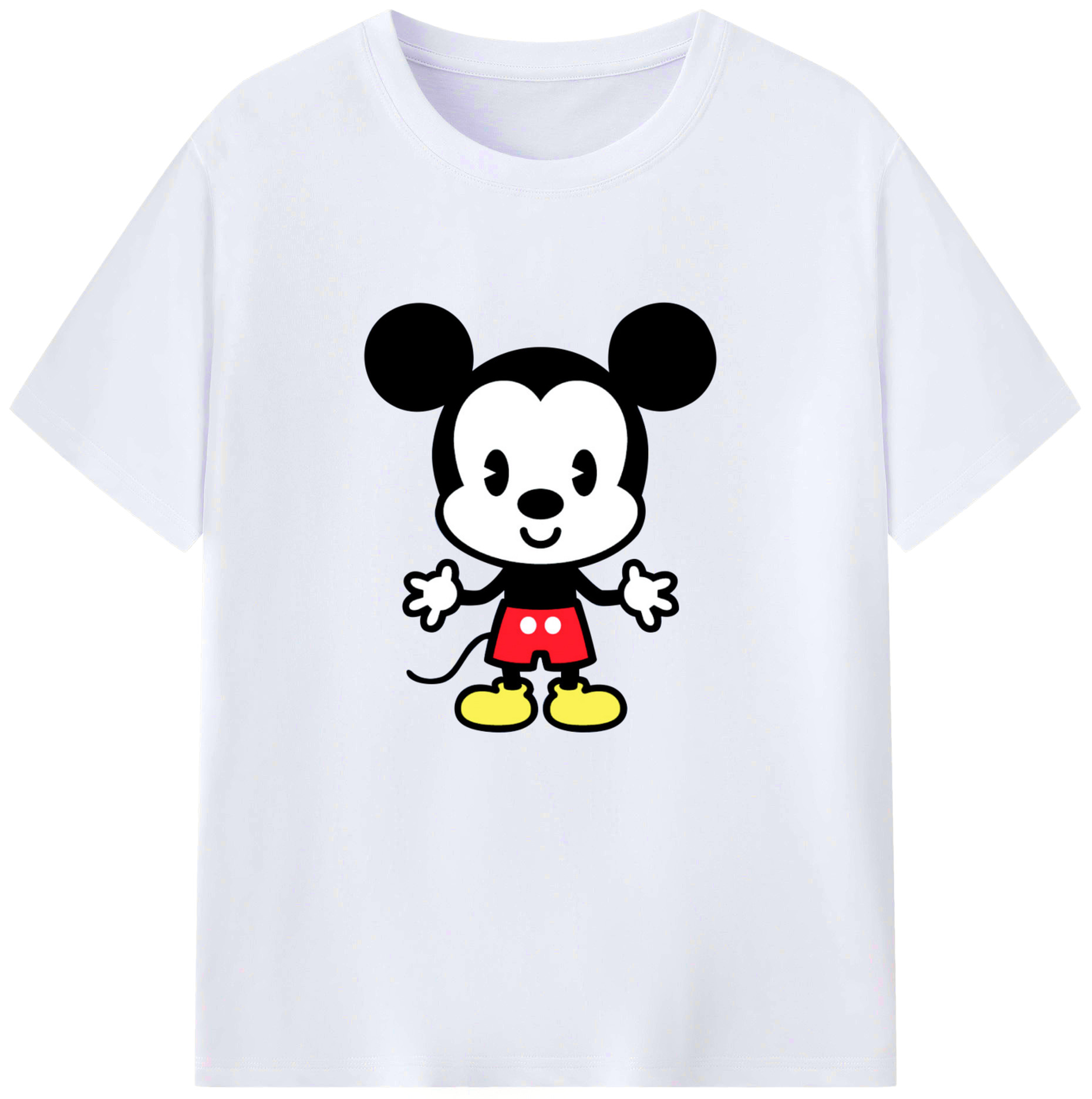ミッキーマウス Mickey Mouse 綿100％ メンズ半袖Tシャツ｜肌触りやわらか＆通気性