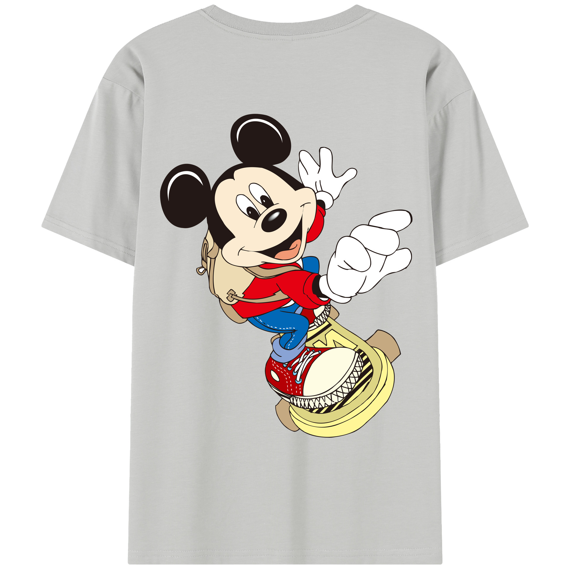 （画像用） ミッキーマウス Mickey Mouse レディース半袖Tシャツ(バックプリント)