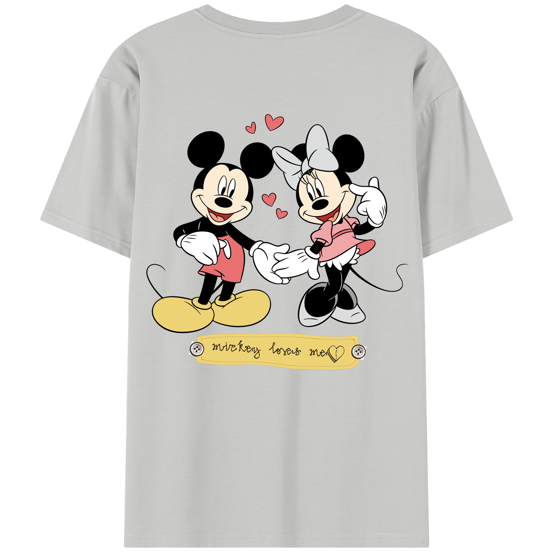（画像用） ミッキーマウス Mickey Mouse レディース半袖Tシャツ(バックプリント)