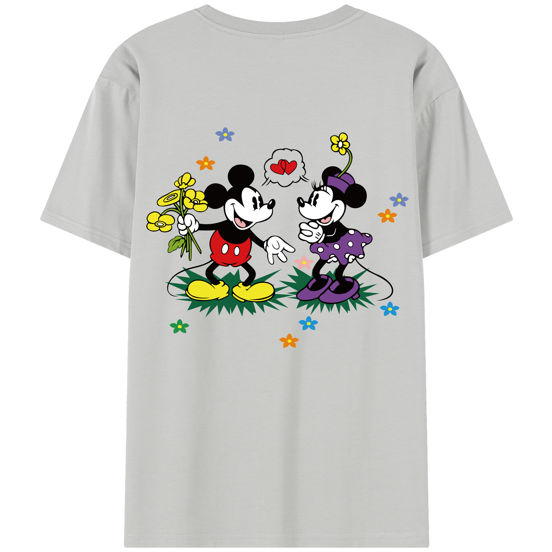 （画像用） ミッキーマウス Mickey Mouse レディース半袖Tシャツ(バックプリント)