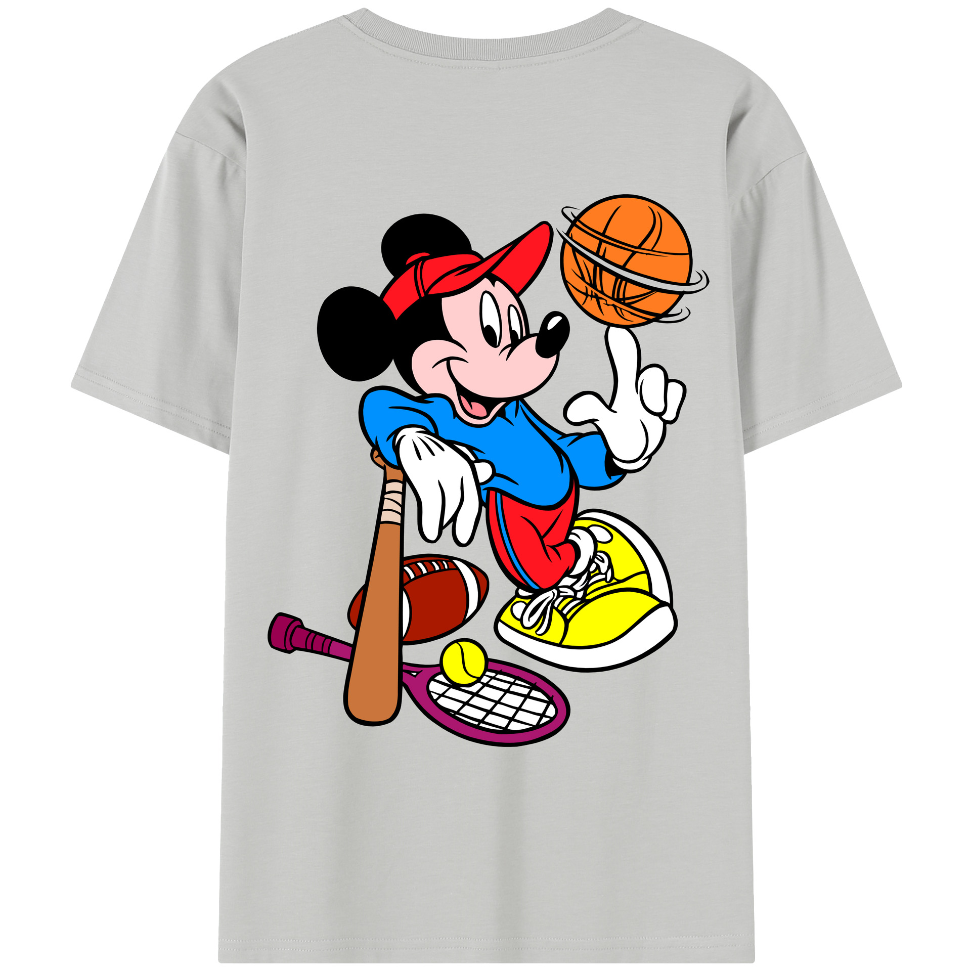 （画像用） ミッキーマウス Mickey Mouse レディース半袖Tシャツ(バックプリント)