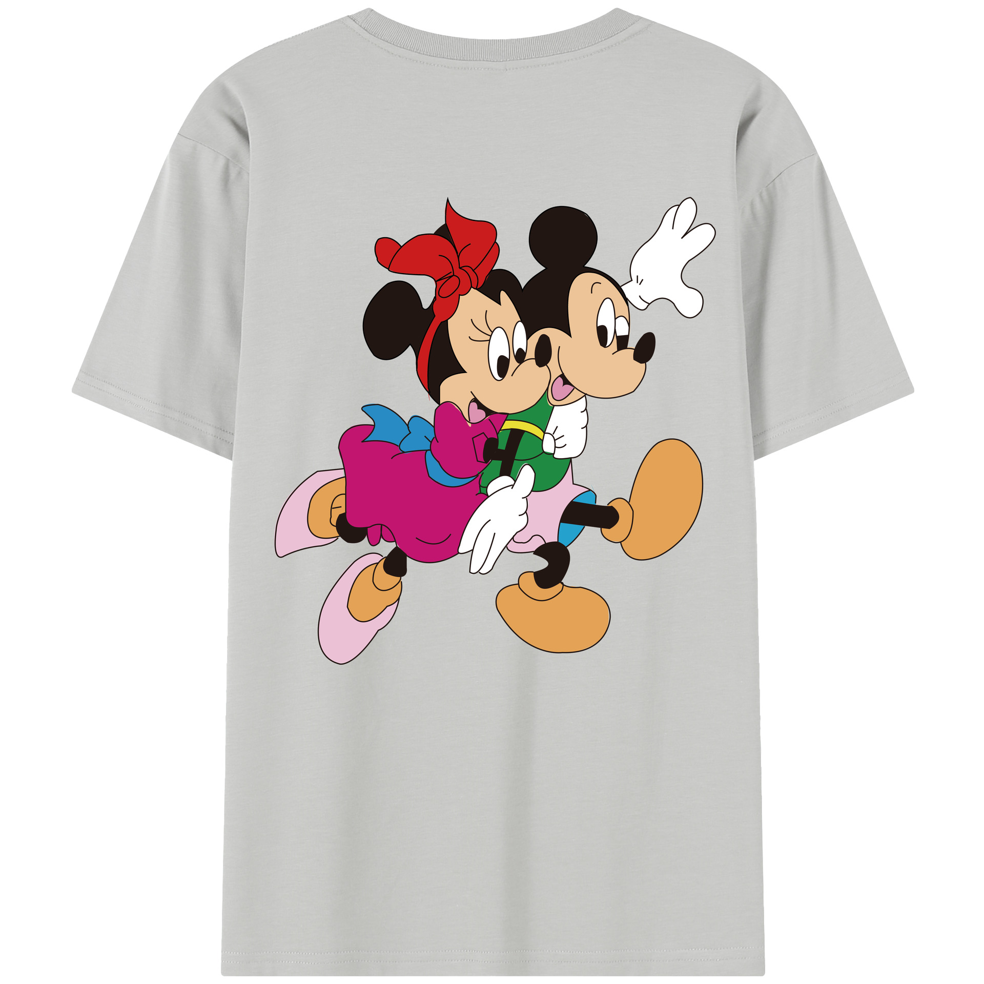 （画像用） ミッキーマウス Mickey Mouse レディース半袖Tシャツ(バックプリント)