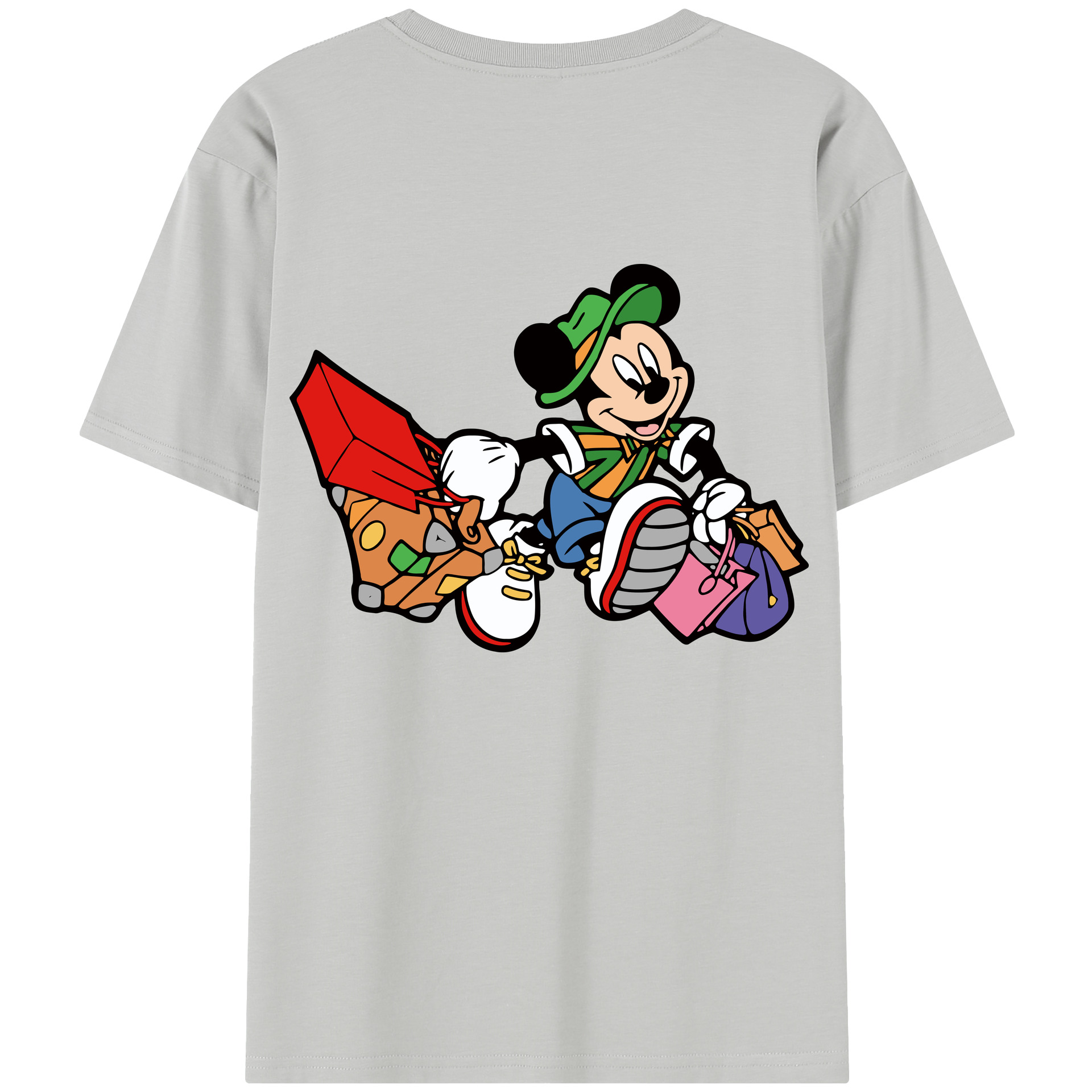（画像用） ミッキーマウス Mickey Mouse レディース半袖Tシャツ(バックプリント)