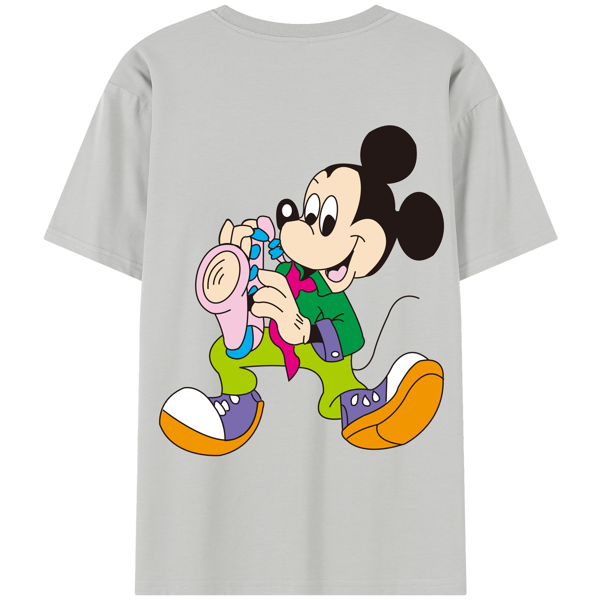 （画像用） ミッキーマウス Mickey Mouse レディース半袖Tシャツ(バックプリント)