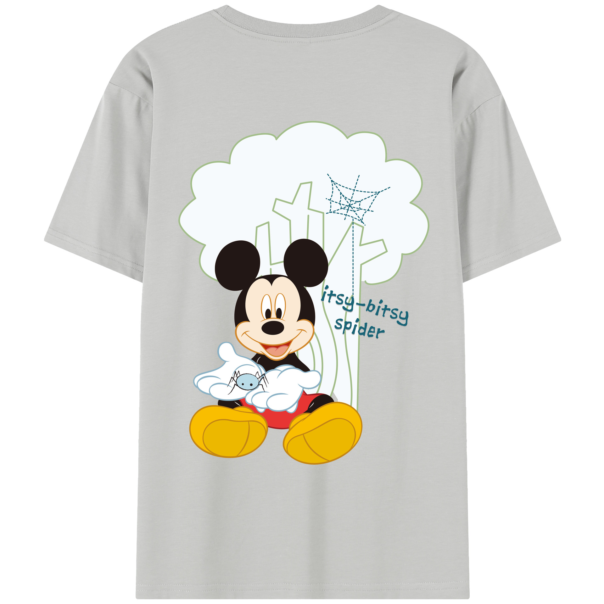 （画像用） ミッキーマウス Mickey Mouse レディース半袖Tシャツ(バックプリント)