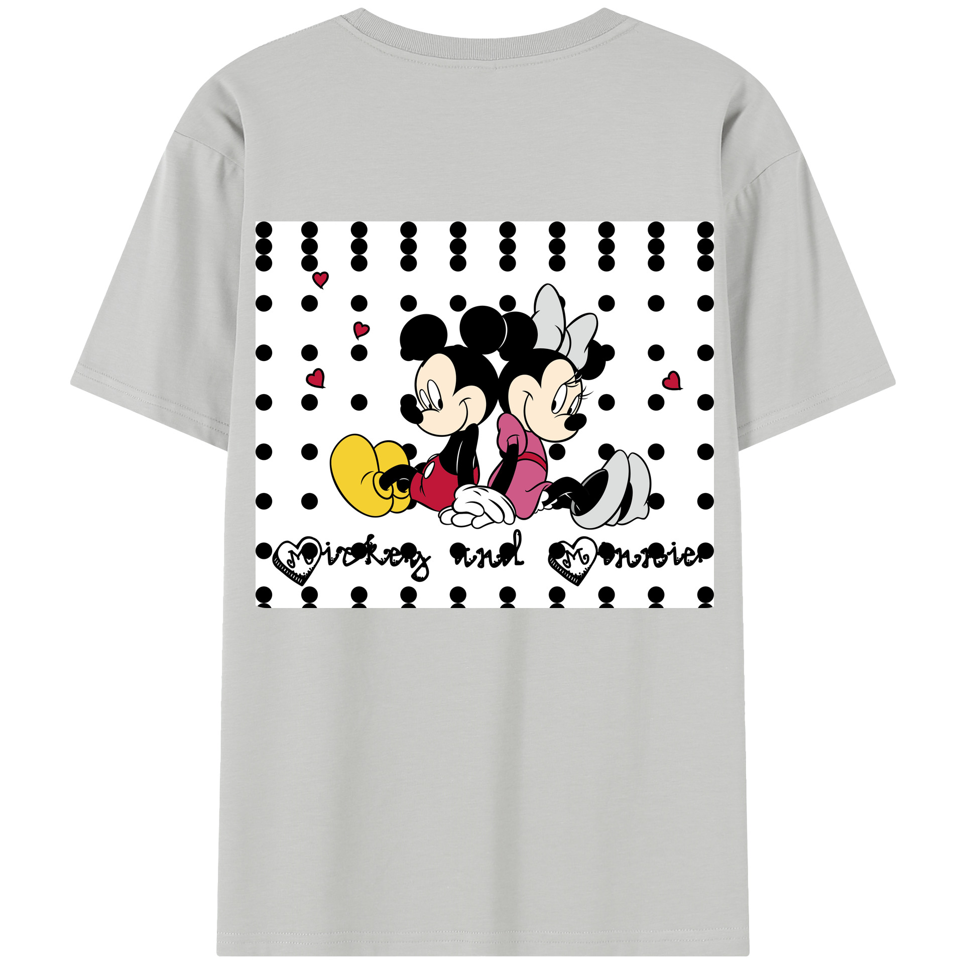 （画像用） ミッキーマウス Mickey Mouse レディース半袖Tシャツ(バックプリント)
