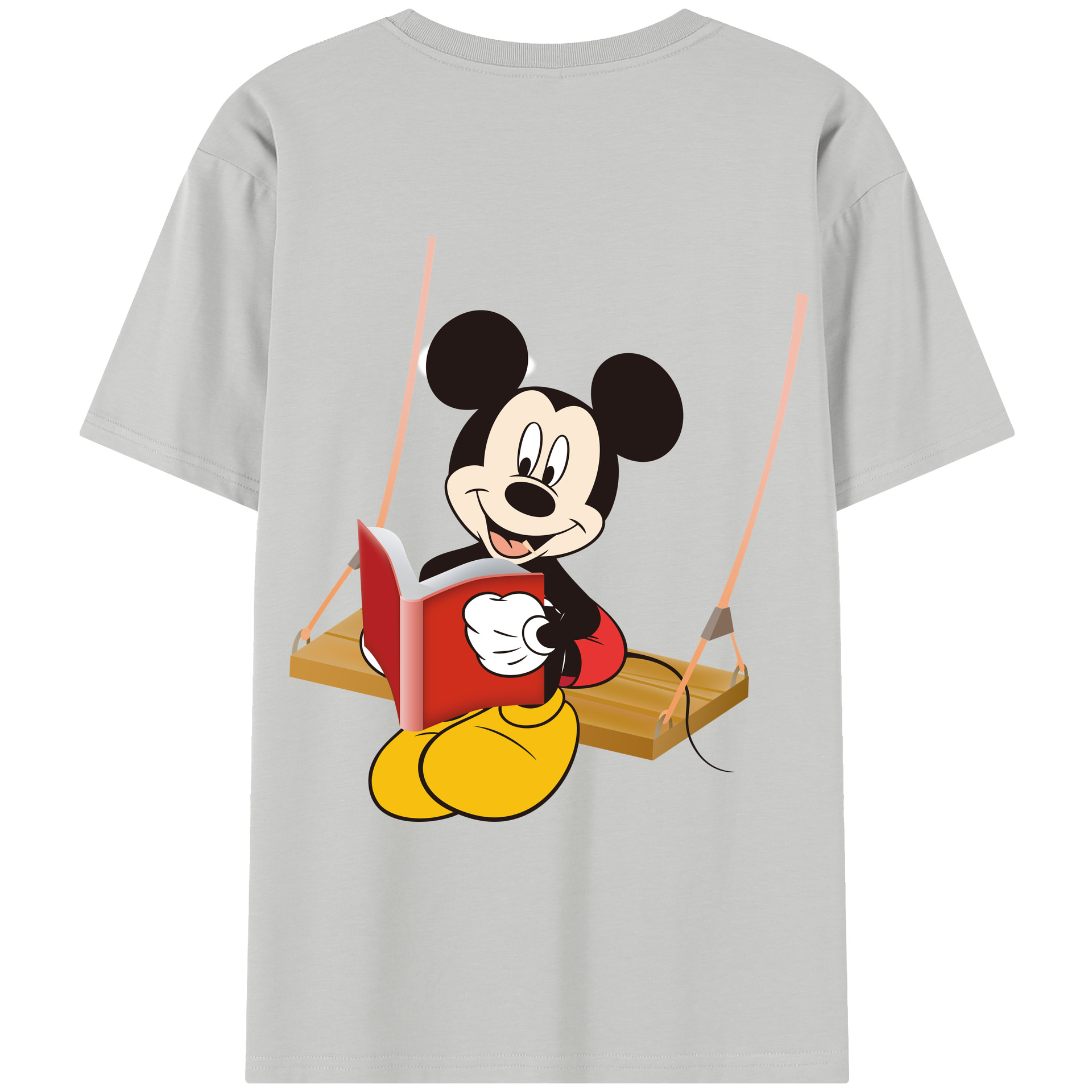 （画像用） ミッキーマウス Mickey Mouse レディース半袖Tシャツ(バックプリント)