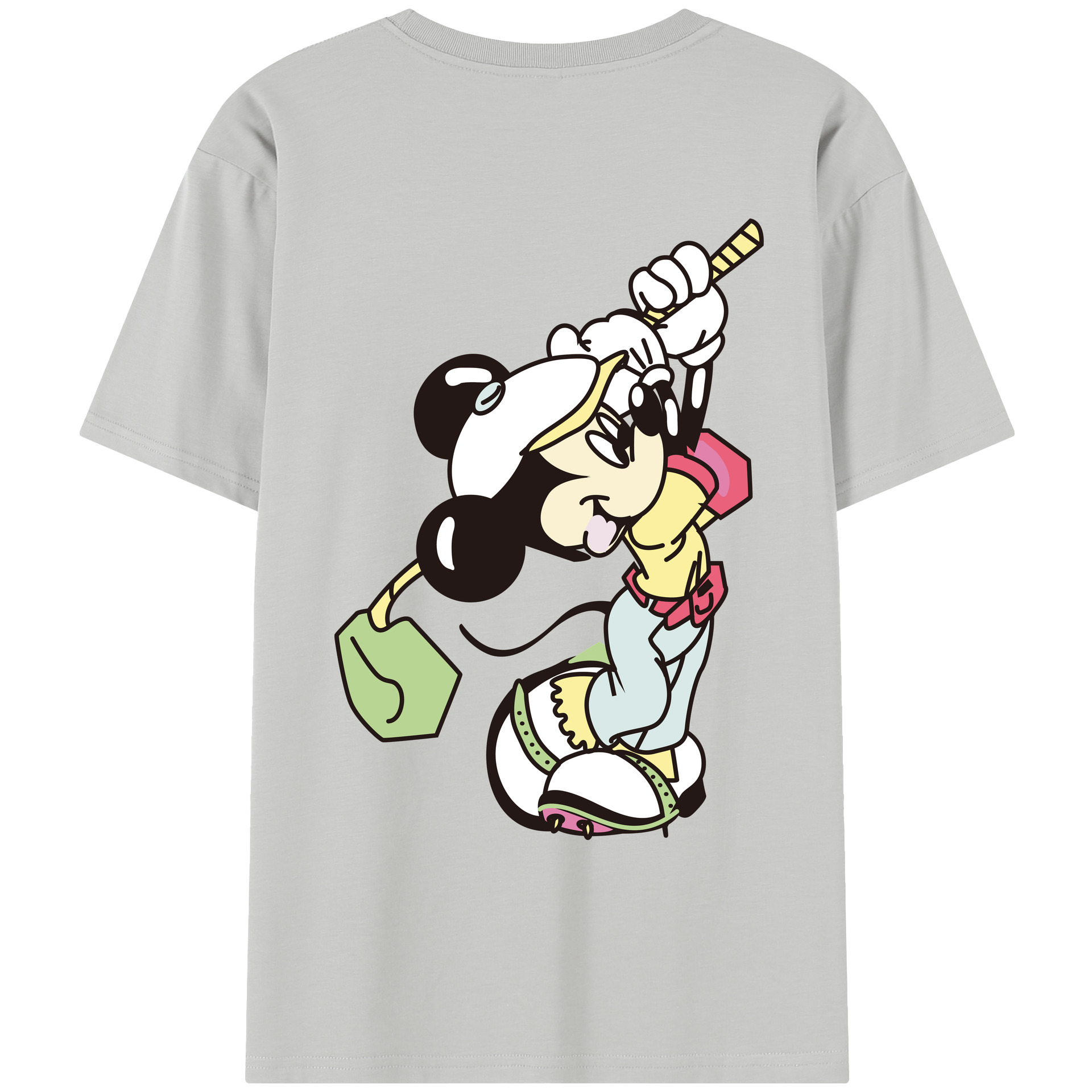 （画像用） ミッキーマウス Mickey Mouse レディース半袖Tシャツ(バックプリント)