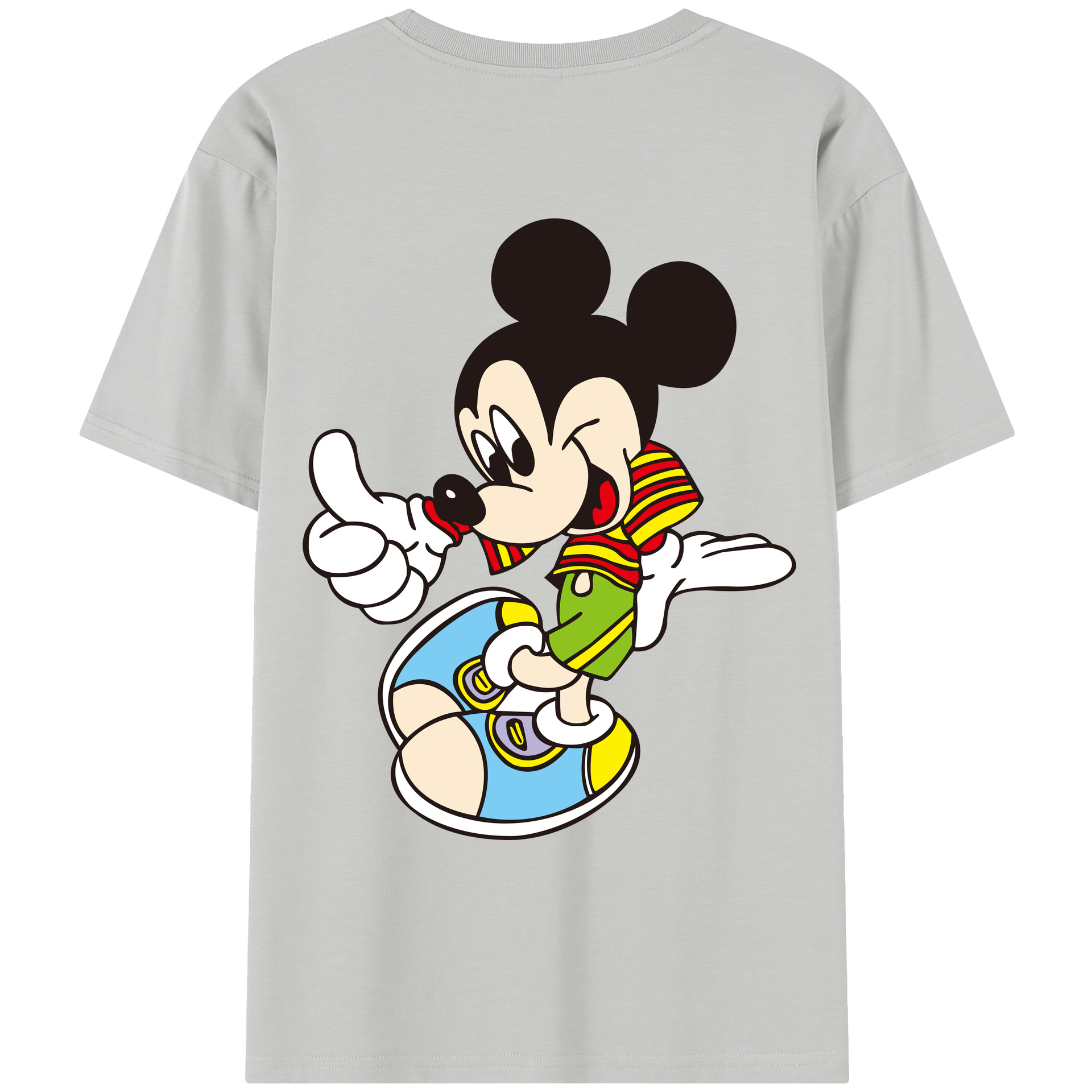 （画像用） ミッキーマウス Mickey Mouse レディース半袖Tシャツ(バックプリント)