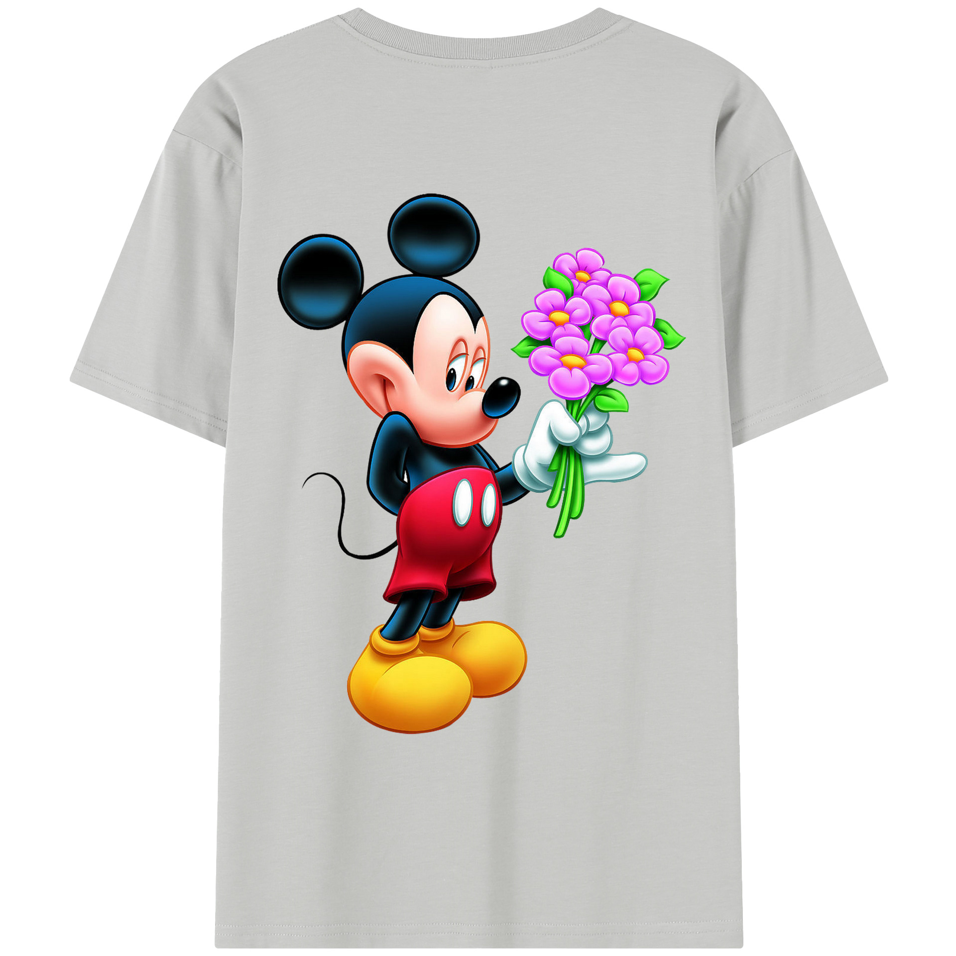 （画像用） ミッキーマウス Mickey Mouse レディース半袖Tシャツ(バックプリント)