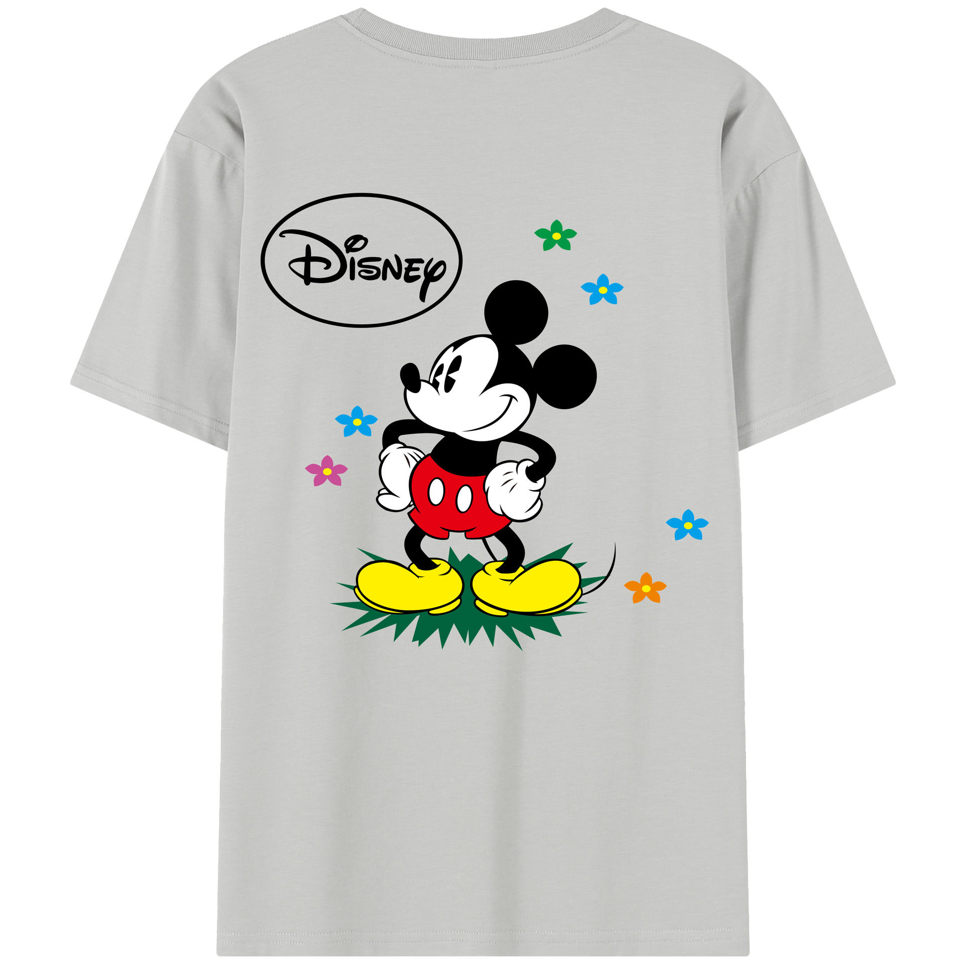 （画像用） ミッキーマウス Mickey Mouse レディース半袖Tシャツ(バックプリント)
